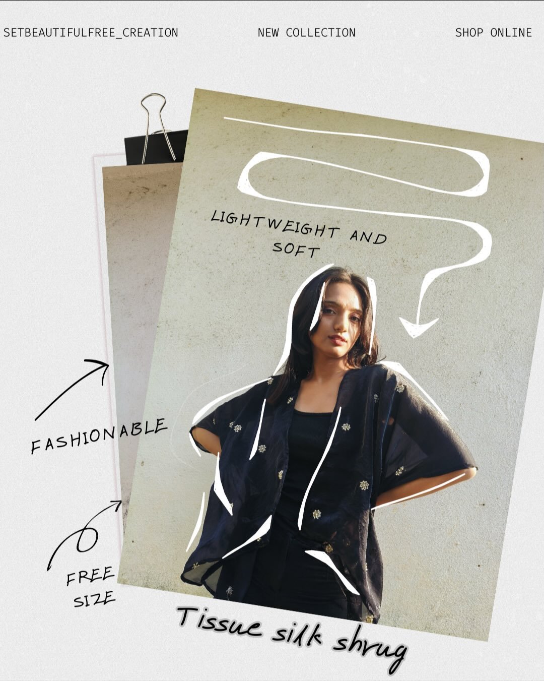 &ldquo;𝓟𝐢𝐧𝐭𝐞𝐫𝐞𝐬𝐭-𝐬𝐭𝐲𝐥𝐞 𝓬𝓸𝓷𝓬𝓮𝓹𝓽𝓼 𝓽𝓾𝓻𝓷𝐞𝐝 𝓲𝐧𝐭𝐨 𝐫𝐞𝐚𝐥, 𝐬𝐞𝐥𝐥𝐚𝐛𝐥𝐞 𝐩𝐢𝐞𝐜𝐞𝐬&rdquo;

#𝓣𝐫𝐞𝐧𝐝𝐲
That throw-it-on-and-go shrug 🤍
Instant style, zero effort.

#𝓔𝓛𝓔𝓖𝓐𝓝𝓣
Timeless totes, hand-embroidered t