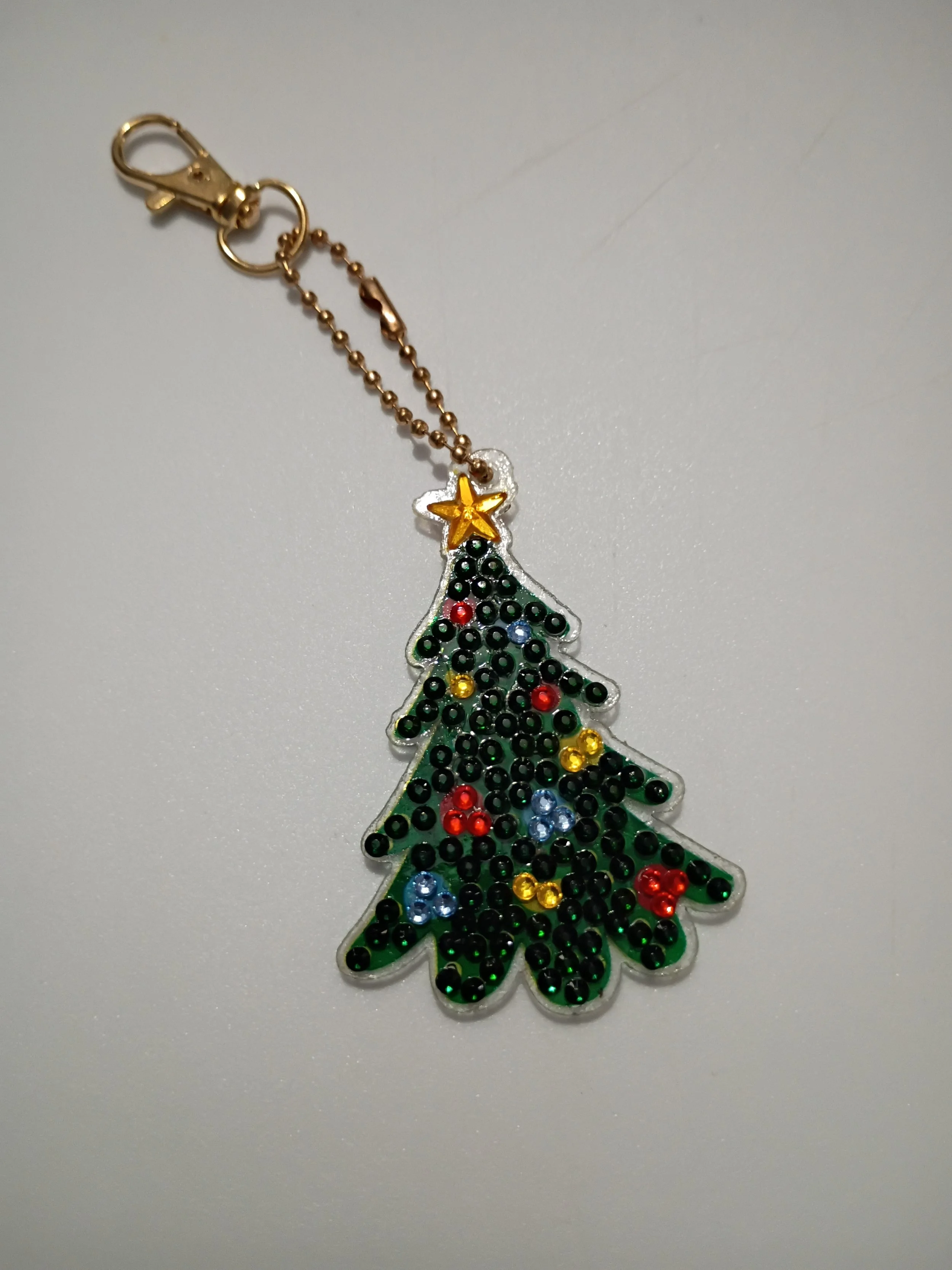 black Christmas tree key chain