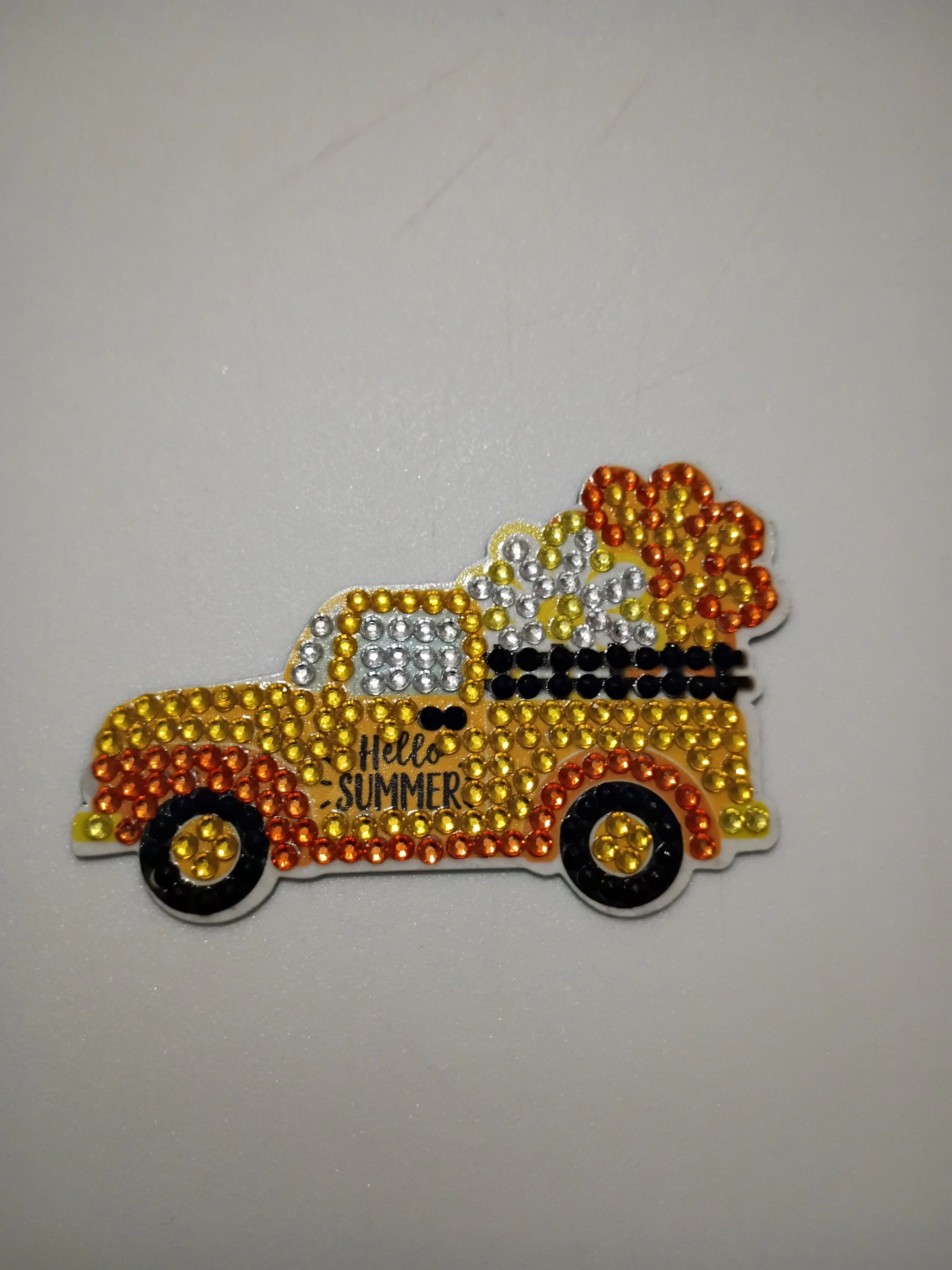 yellow truck bee magnet