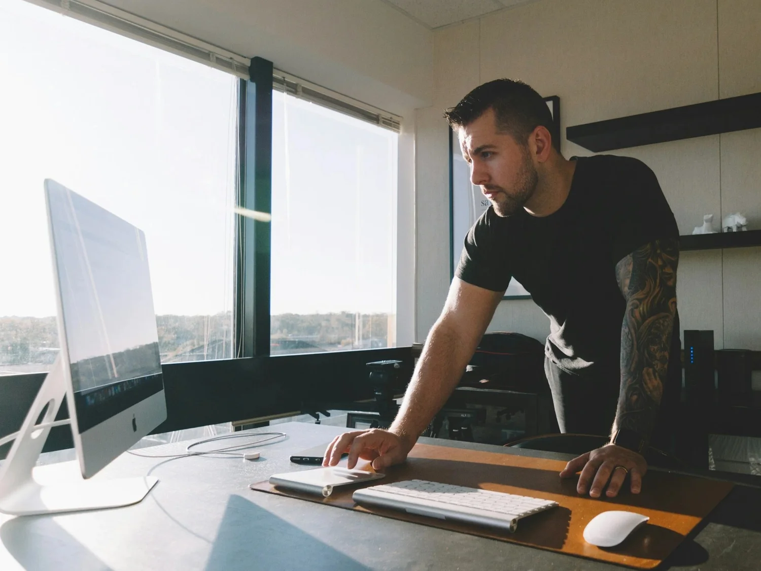Agency lead at a desk