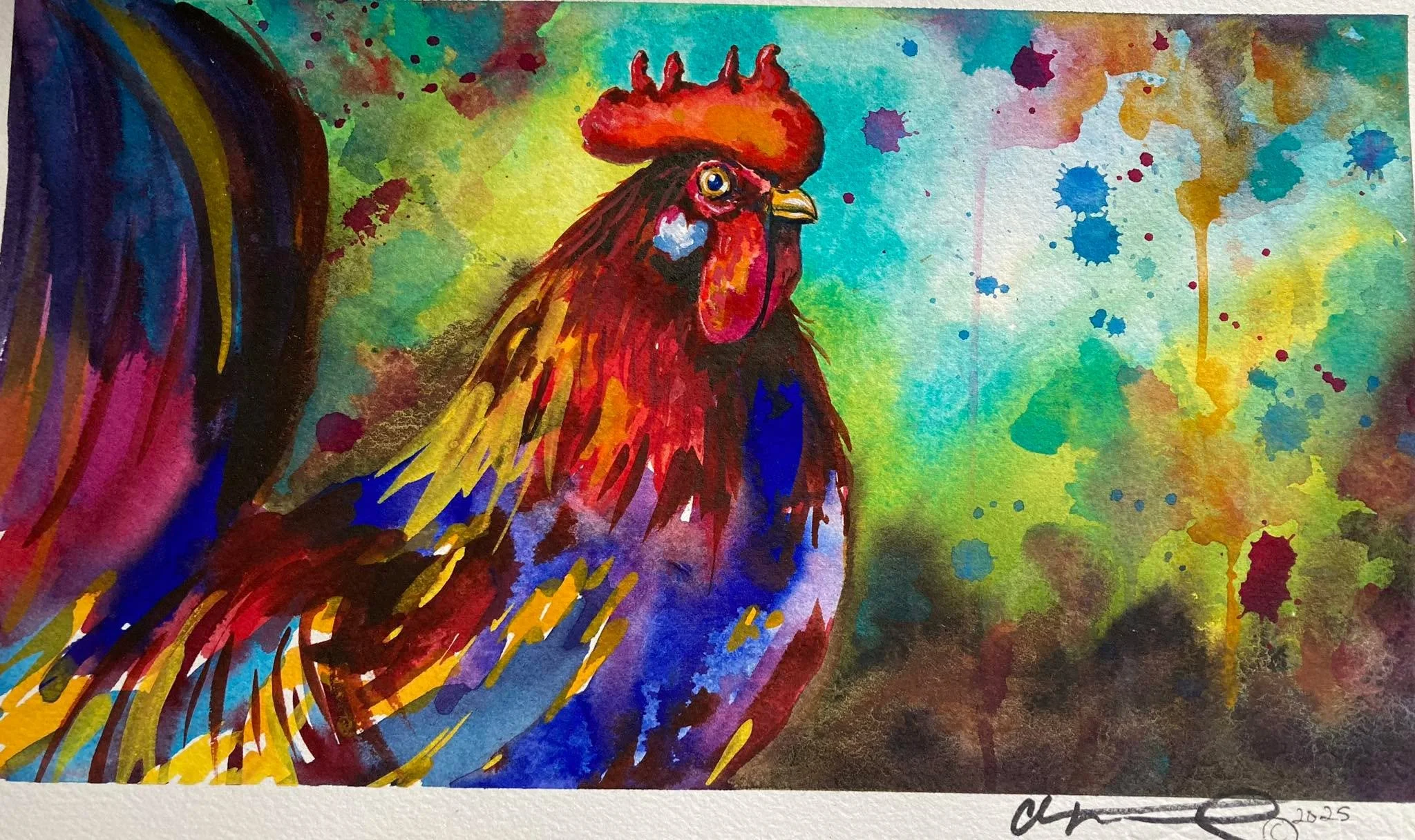 Watercolor painting coat of many colors!!