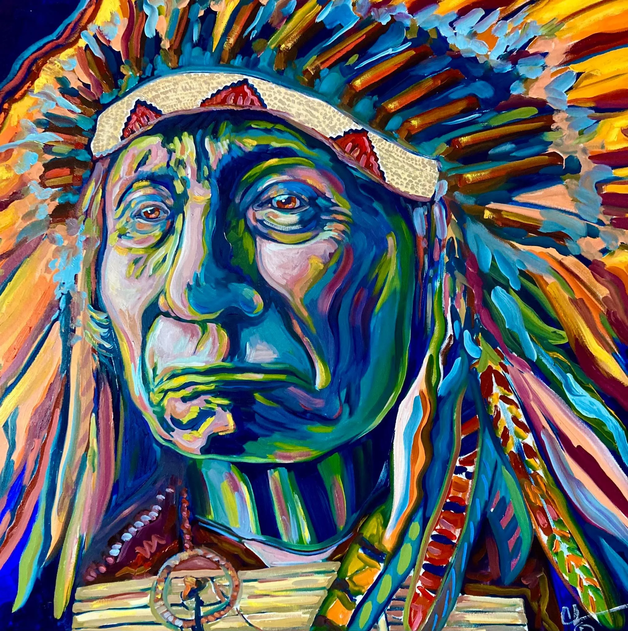 Red Cloud: A Visionary Chief oil painting WakefieldArts Chris Wakefield. http://www.arts.nd.gov/