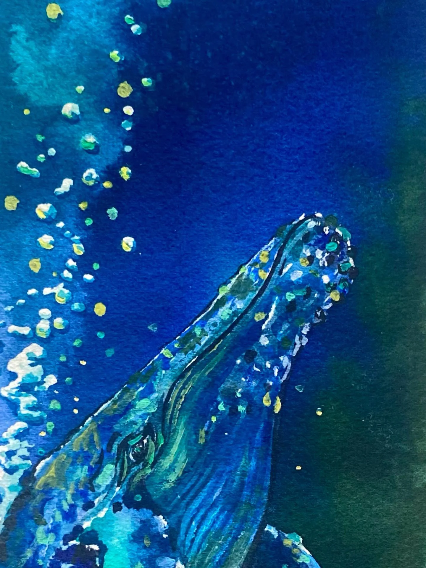 Baby watercolor WakefieldArts.com #humpbackwhale