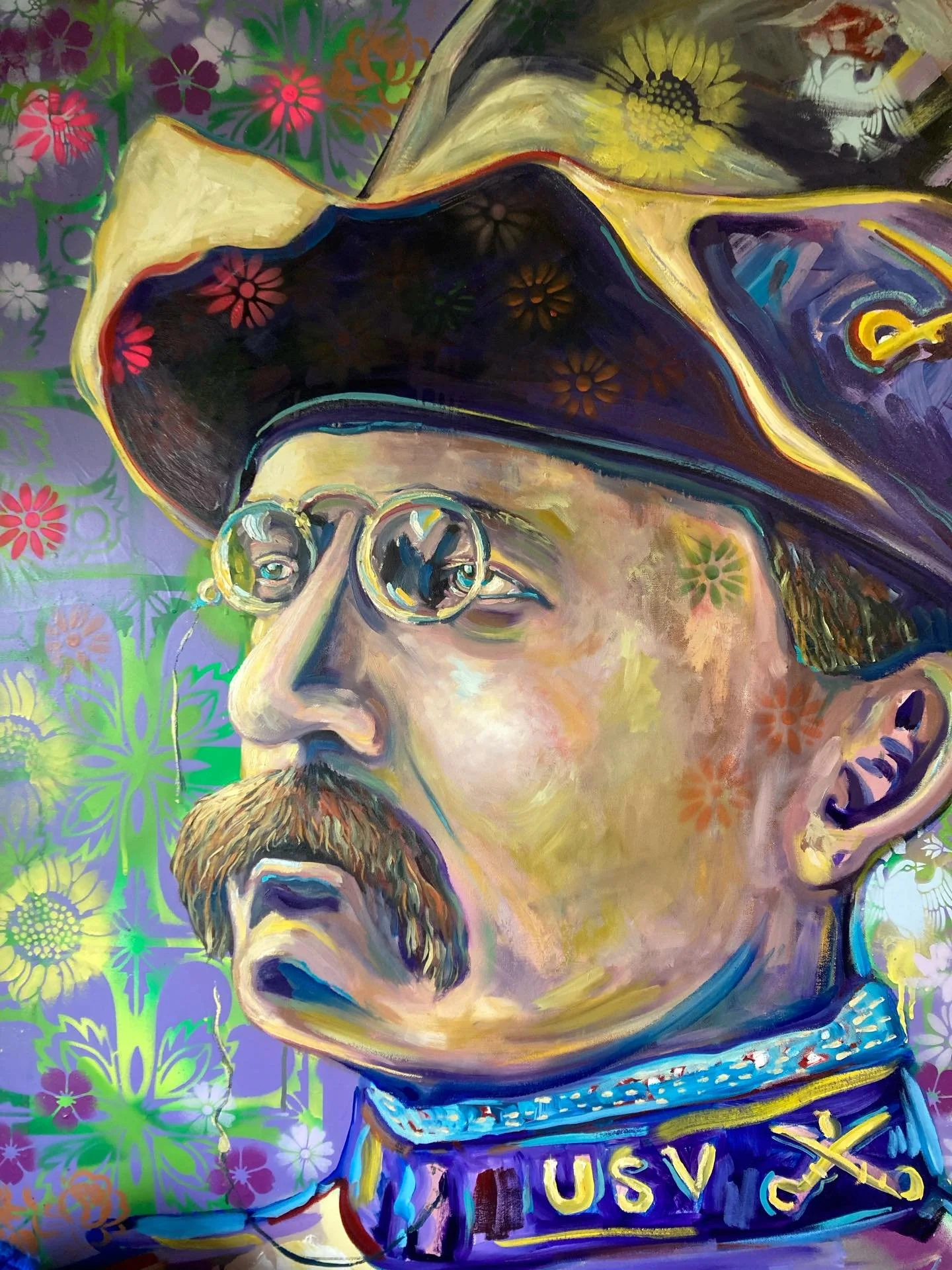 #RoughRiders #theodoreroosevelt THEODORE ROOSEVELT PRESIDENTIAL LIBRARY 30&rsquo;40&rsquo; oil painting WakefieldArts.com