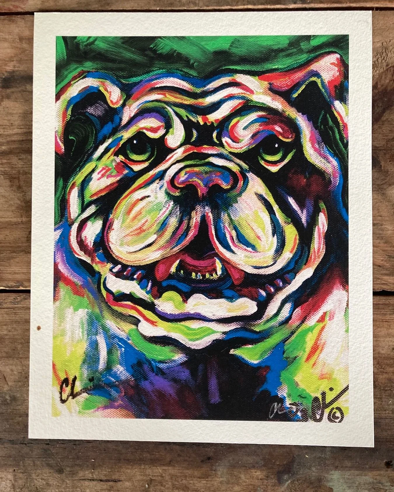 Dozer.. WakefieldArts.com bulldog Art commissions