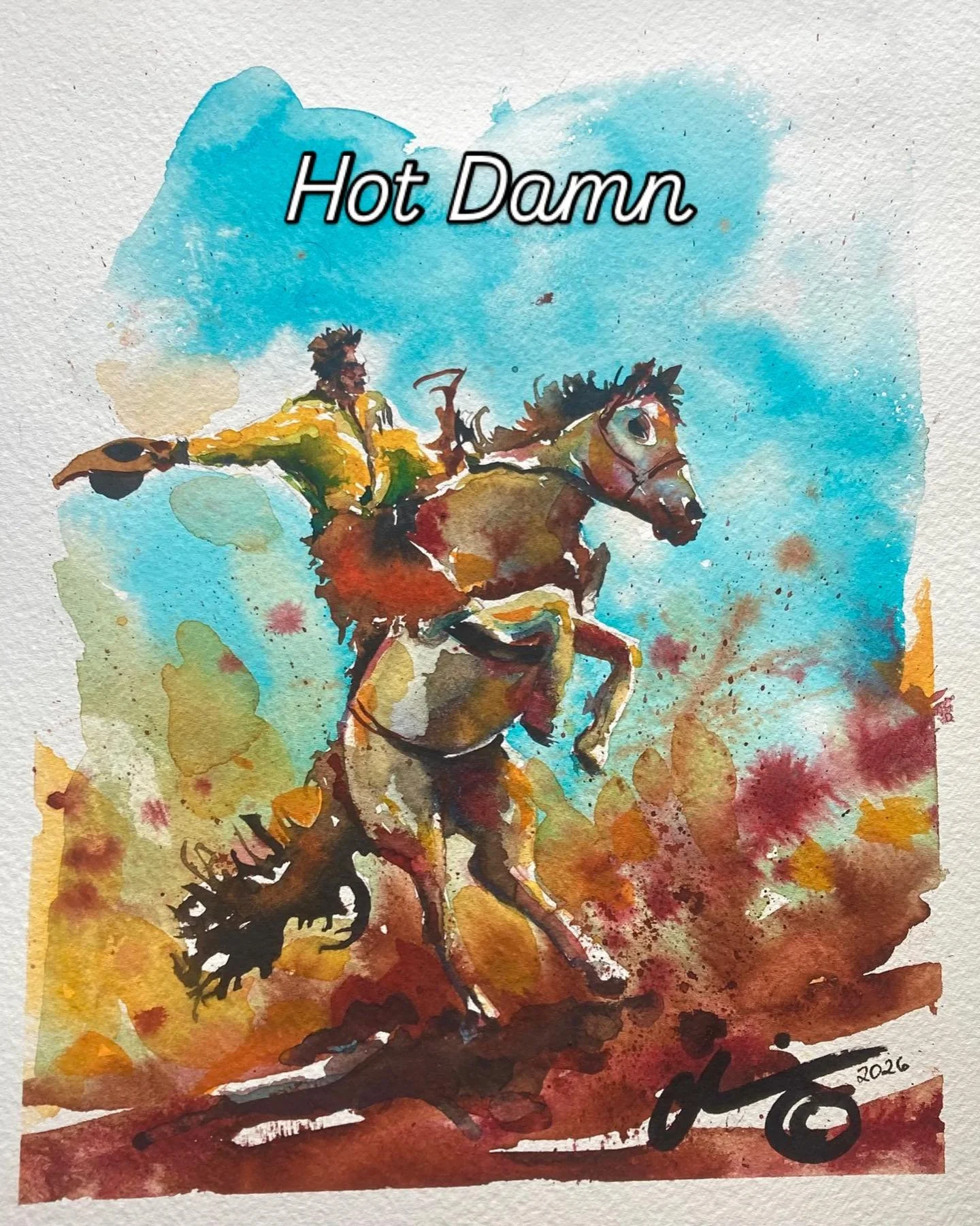 Watercolors series old school, rodeo&hellip; #Rodeo