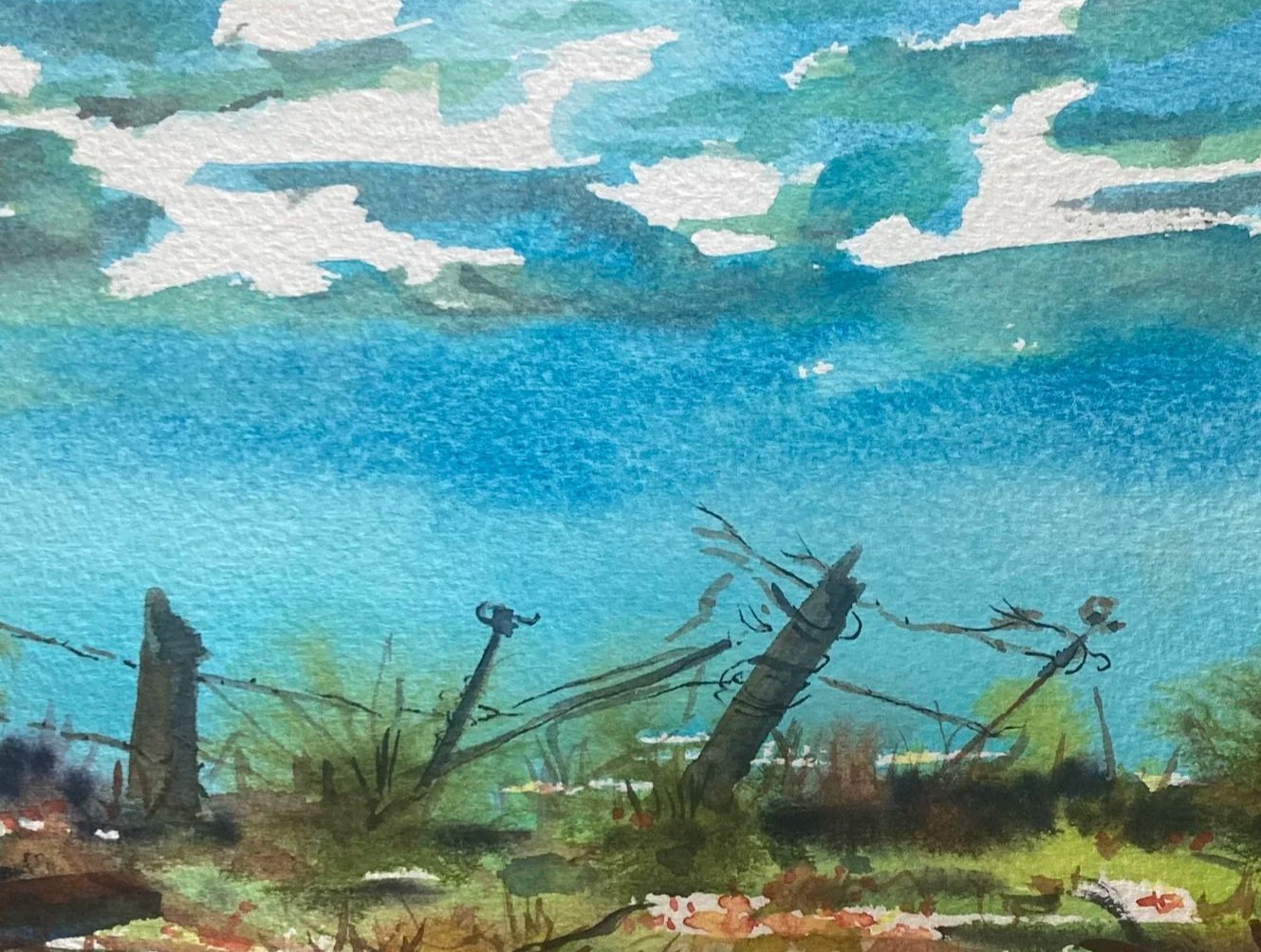 "More Work Than Time" original watercolor