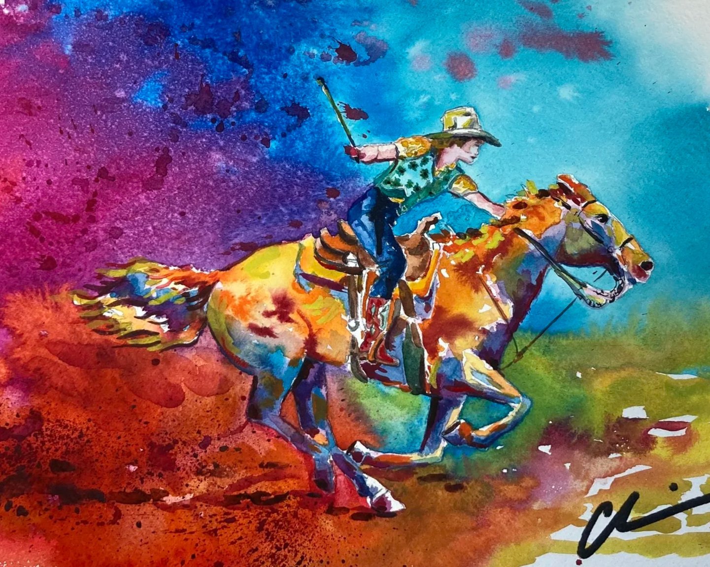 "Speed" original watercolor