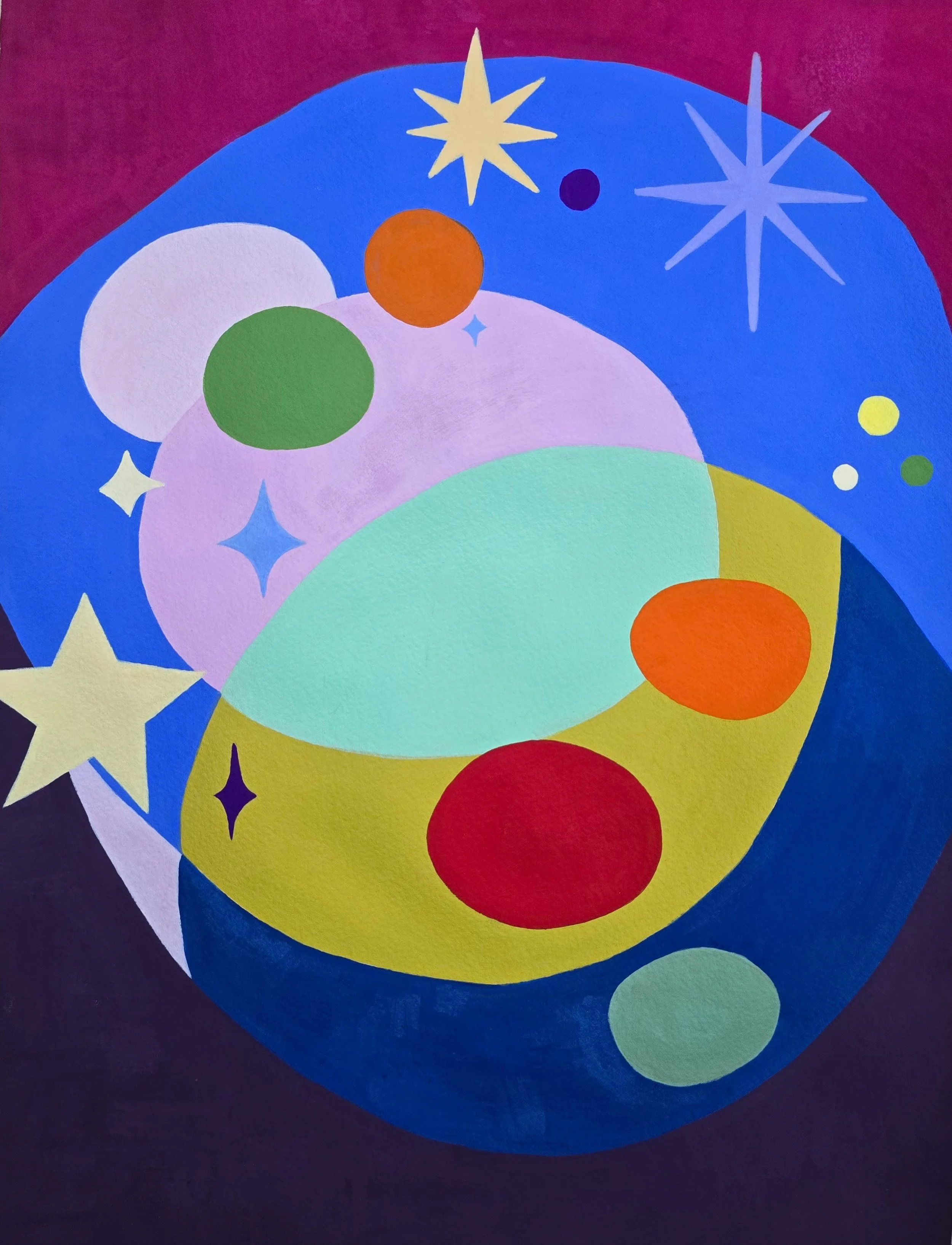 Inside the Eye of a Predator, gouache on paper, 12"x16"