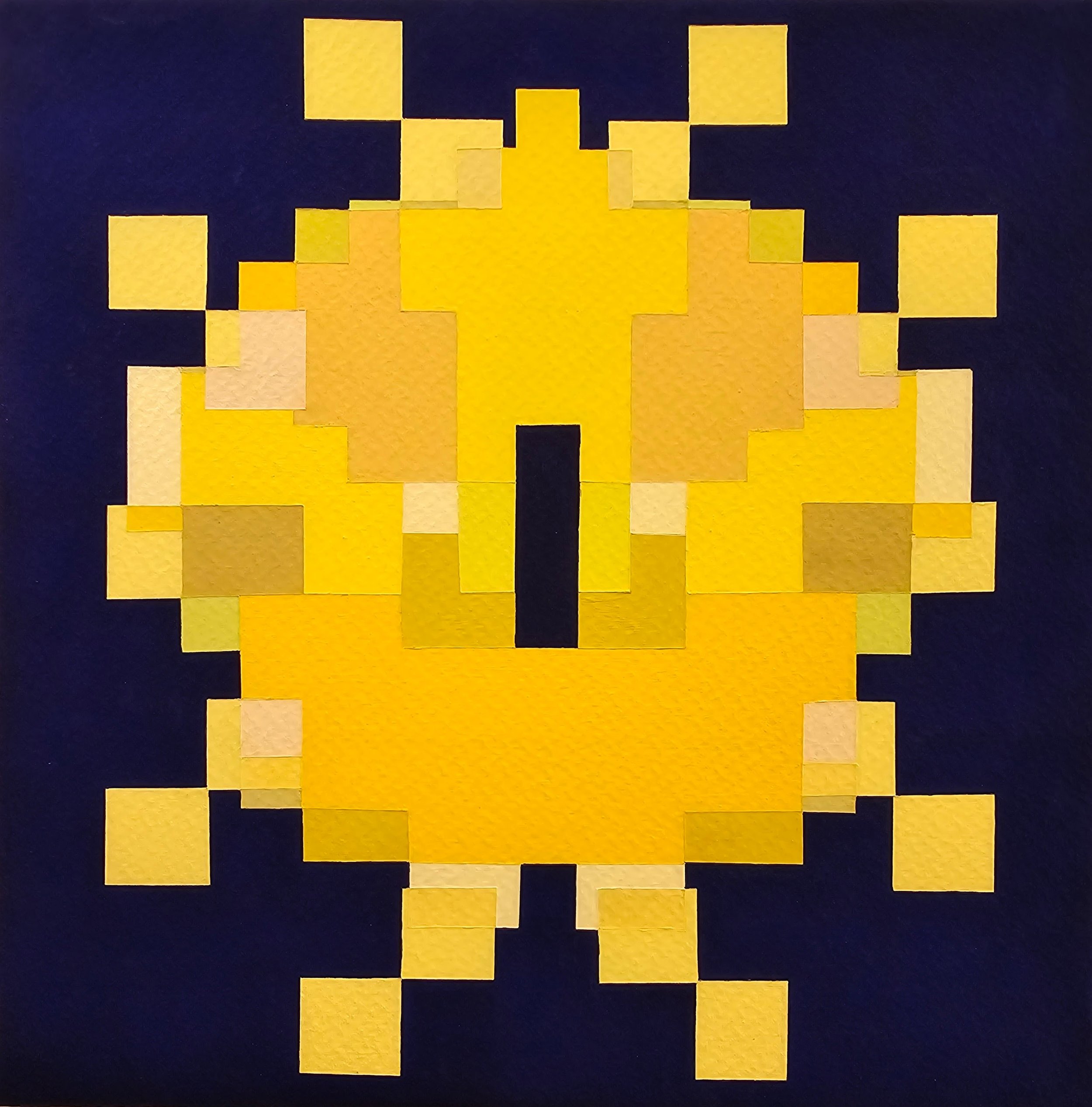 The Ego Death of Pac-Man, gouache on stretched paper, 12"x12"