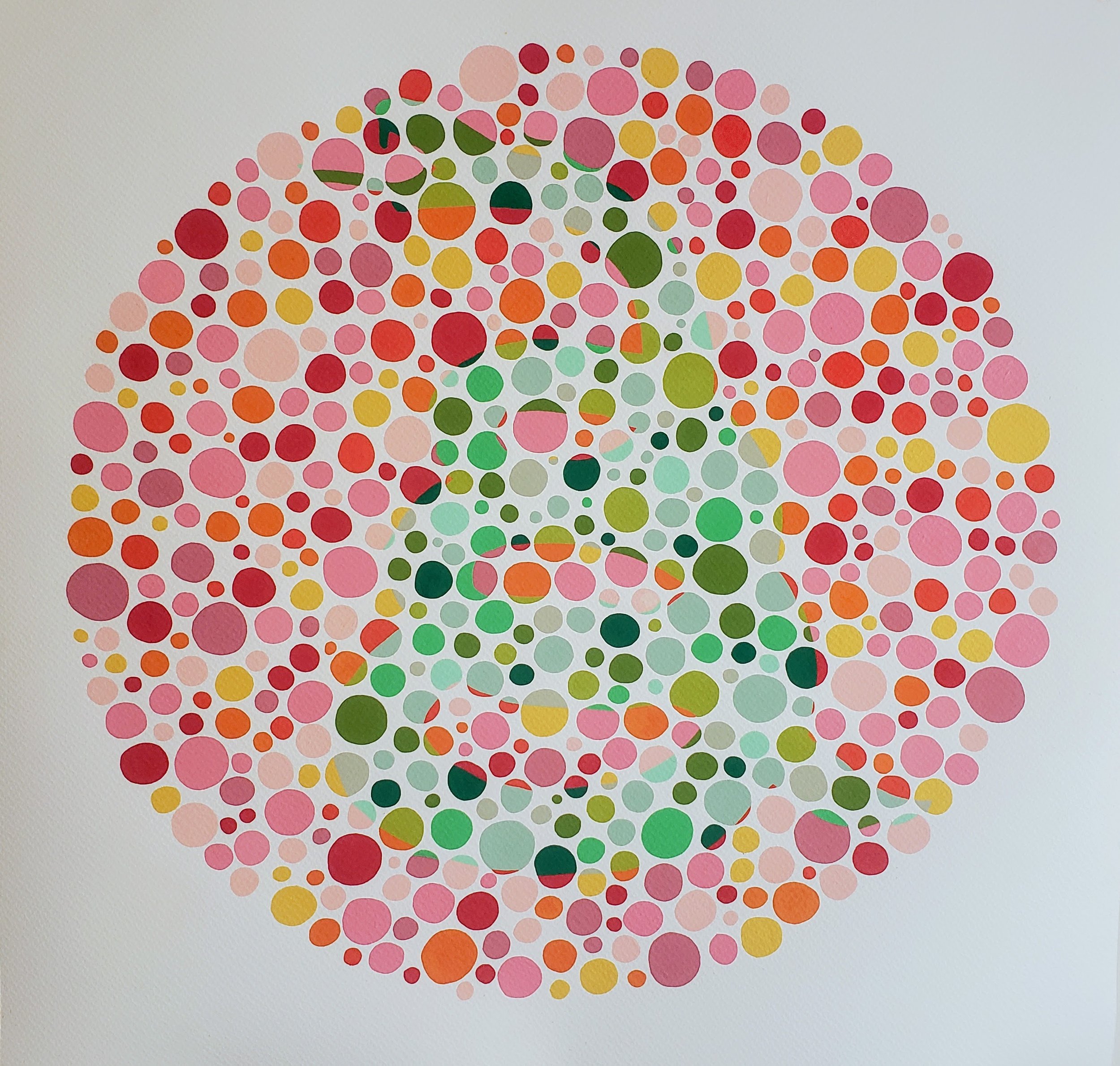Vision Test, gouache on paper, 28"x28"