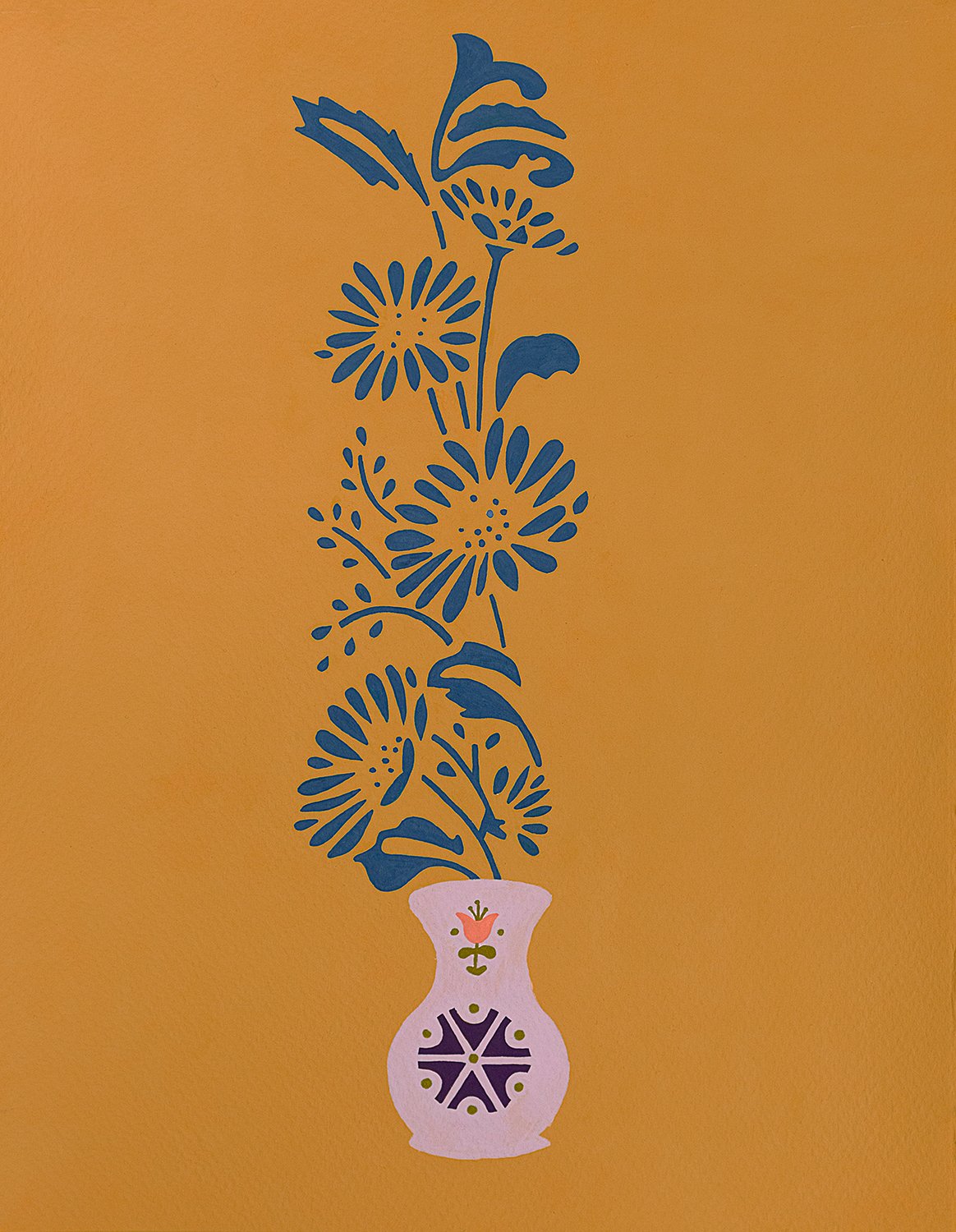 Colonial Mist, gouache on paper, 12"x16"