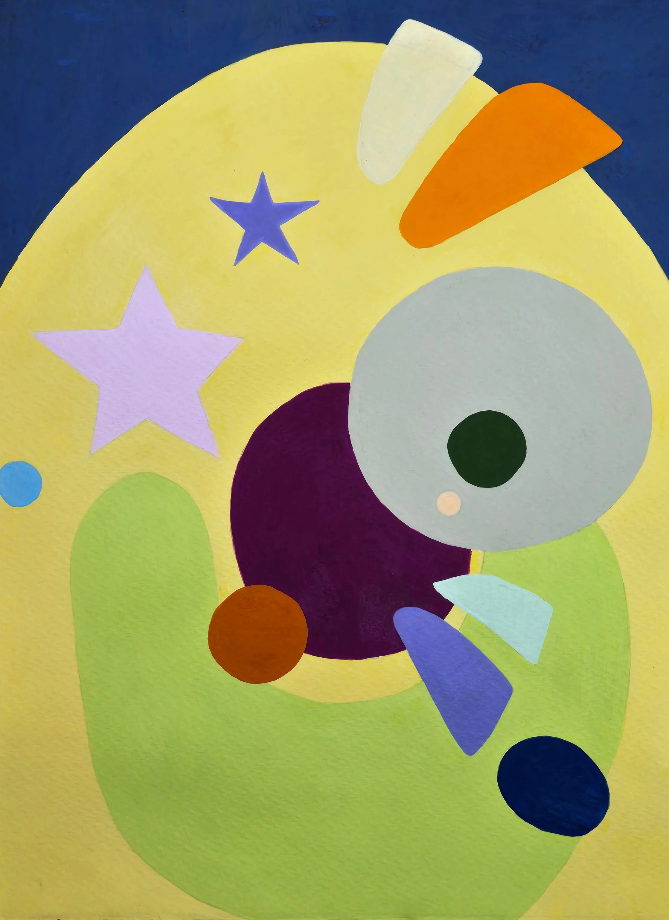 The Big Bang, but Silly, gouache on paper, 12"x16"