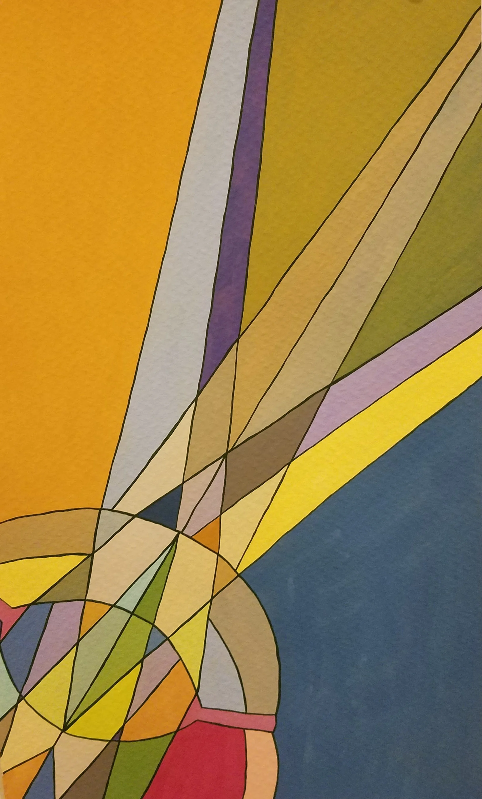 Fractal, gouache on paper, 12"x26"