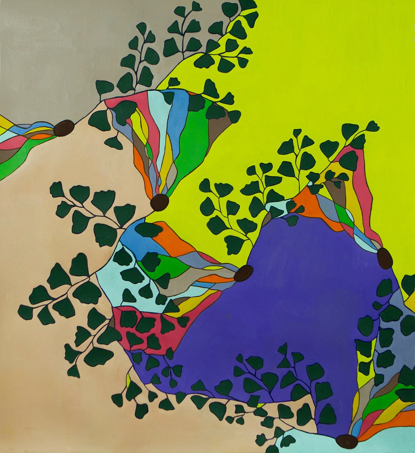 Synaptic Regulation, gouache on paper, 24"x32"