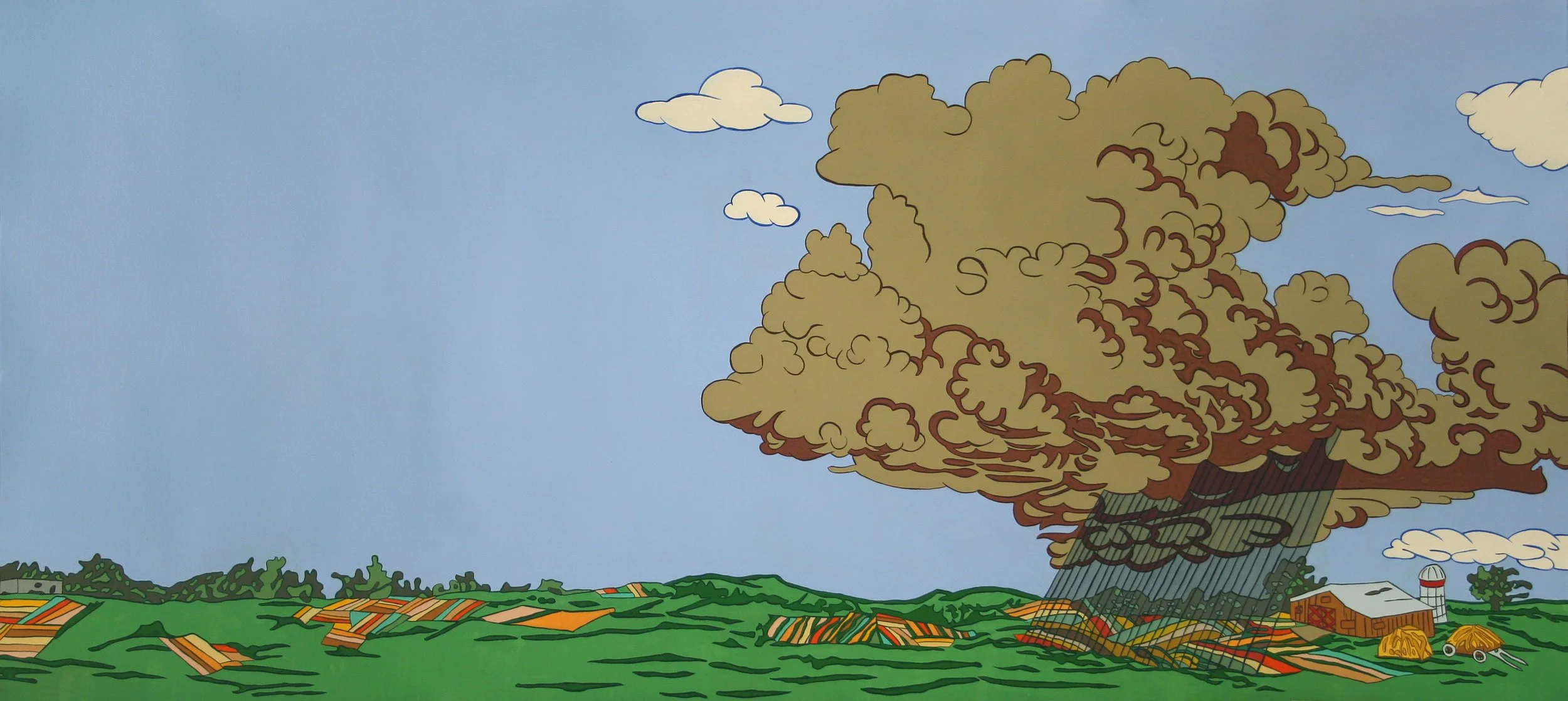 Scattered Showers, gouache on paper