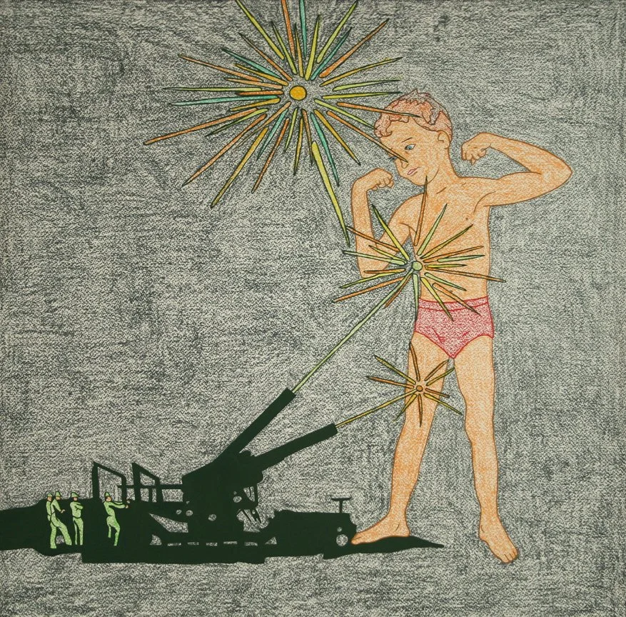 Lost Innocence, gouache and crayon on paper