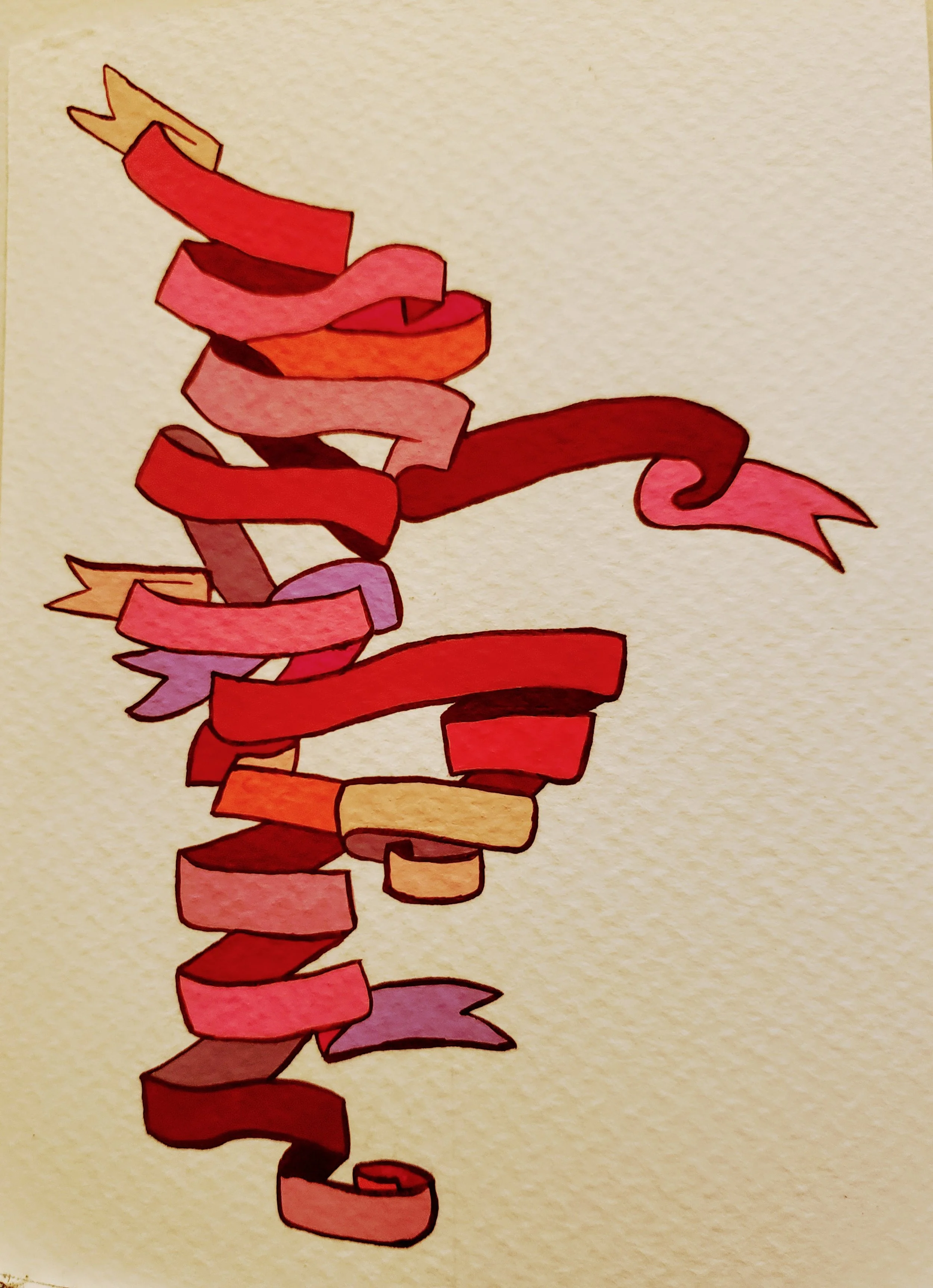 Flow, gouache on paper, 6"x8"