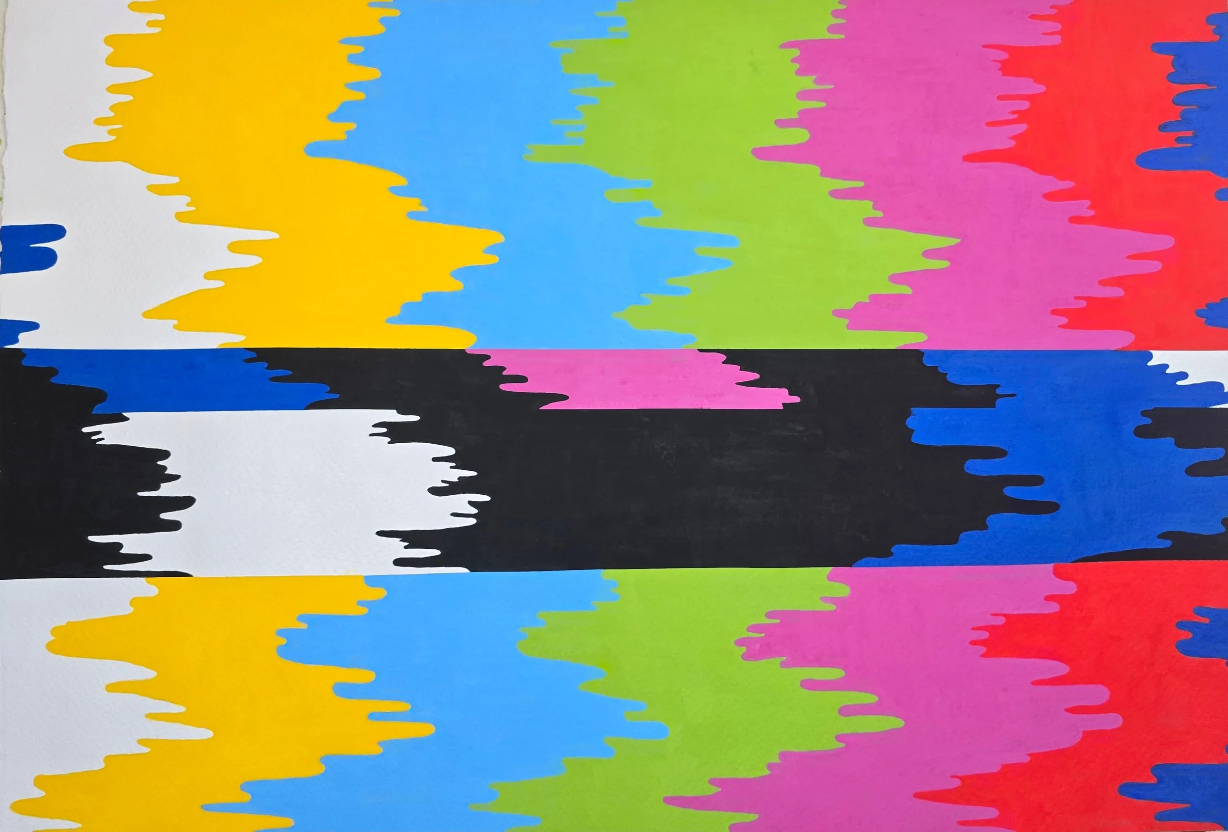 Programming Interference, gouache on paper, 23.5"x16"