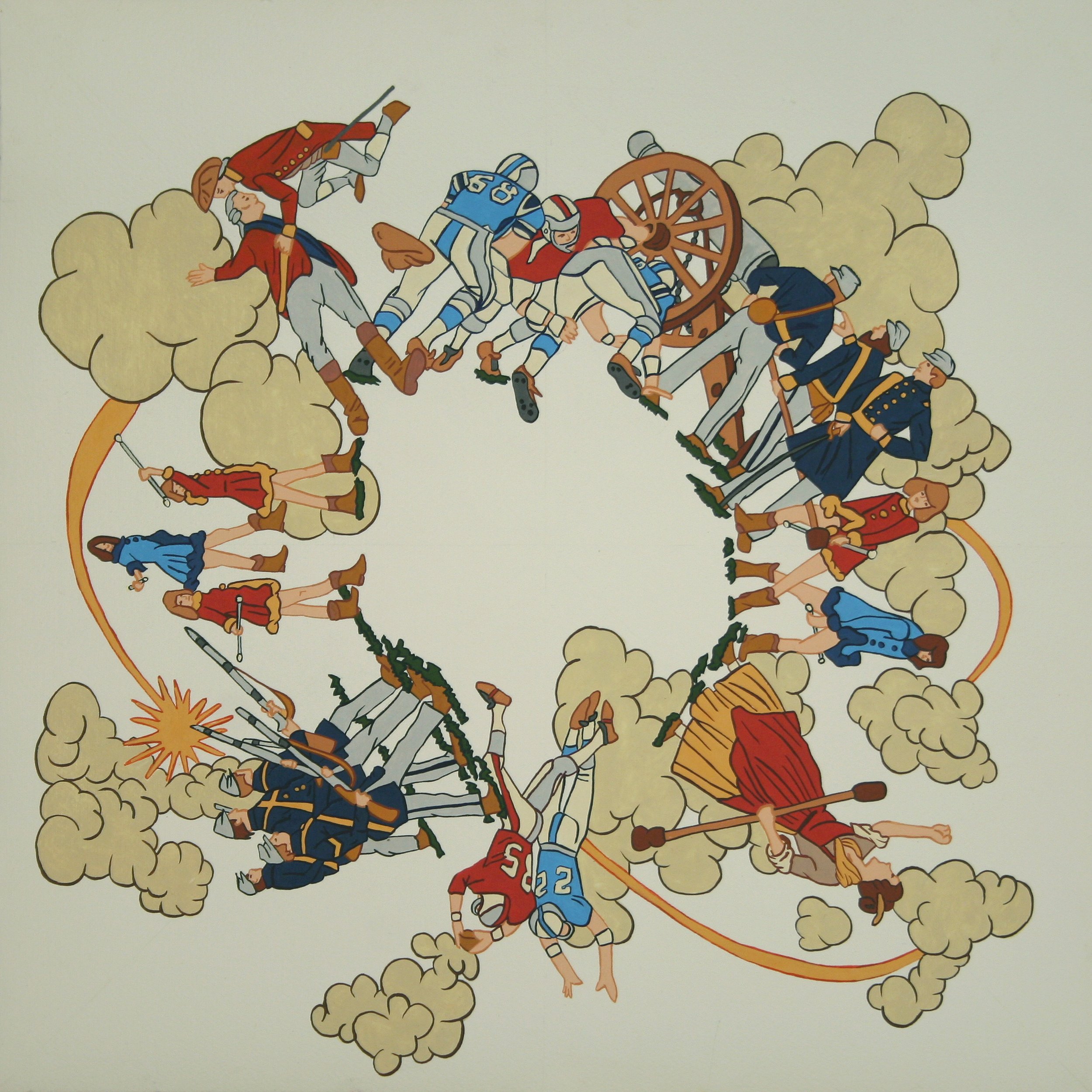 War Cycle, gouache on paper