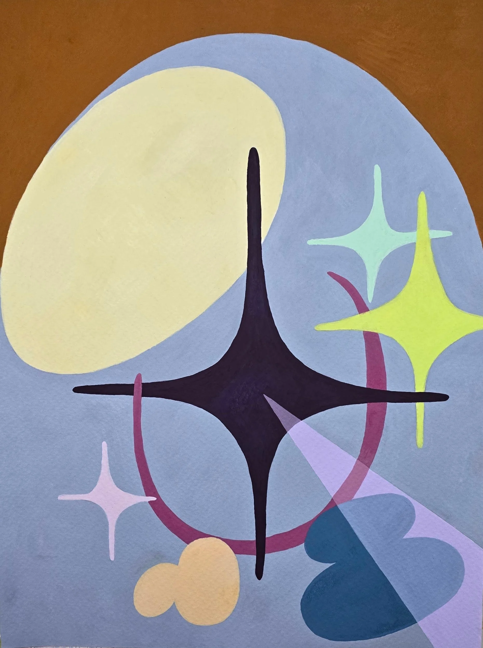 Ocellus II, gouache on paper, 12"x16"