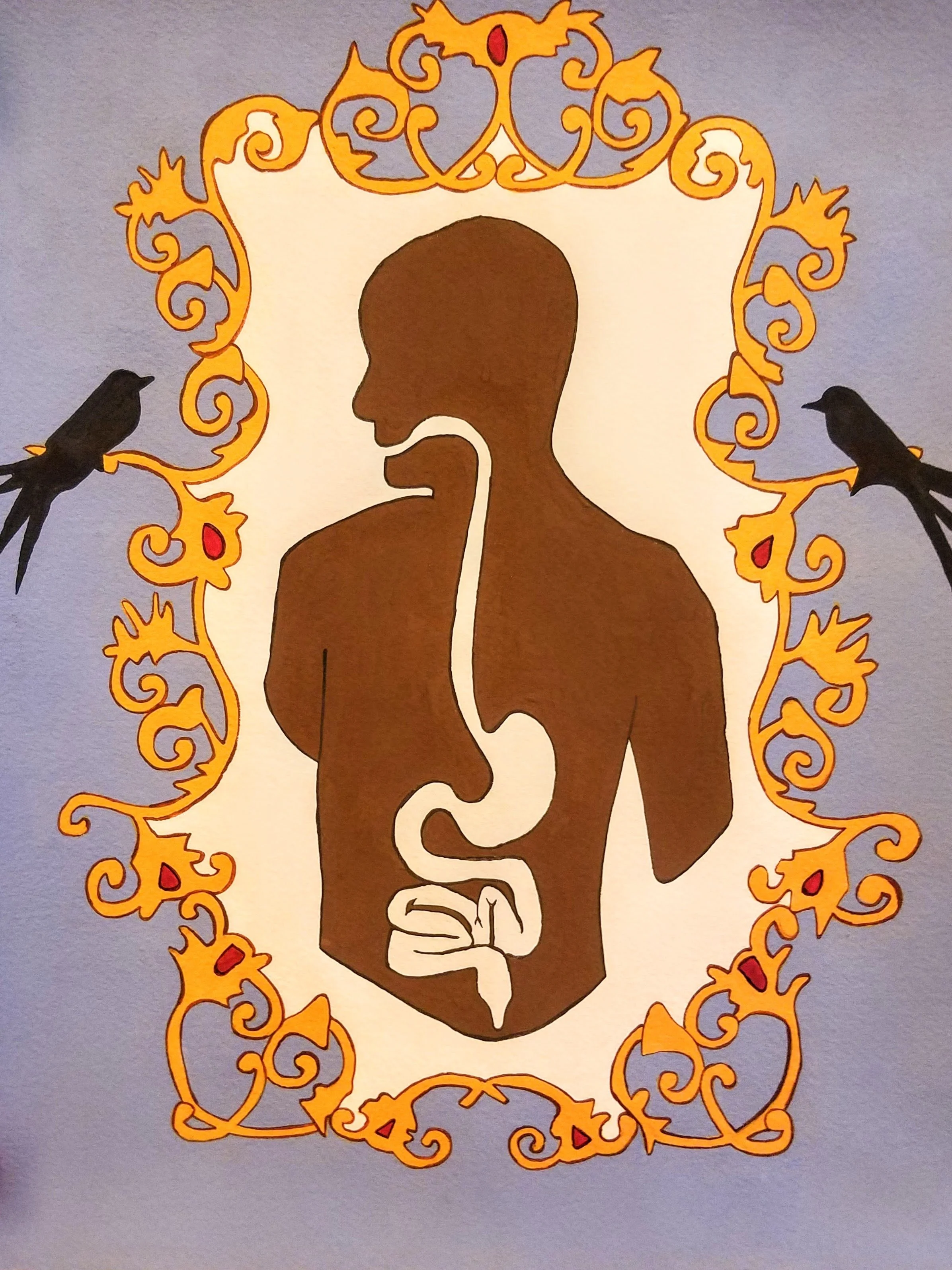 Family Tree, gouache on paper, 12"x18"