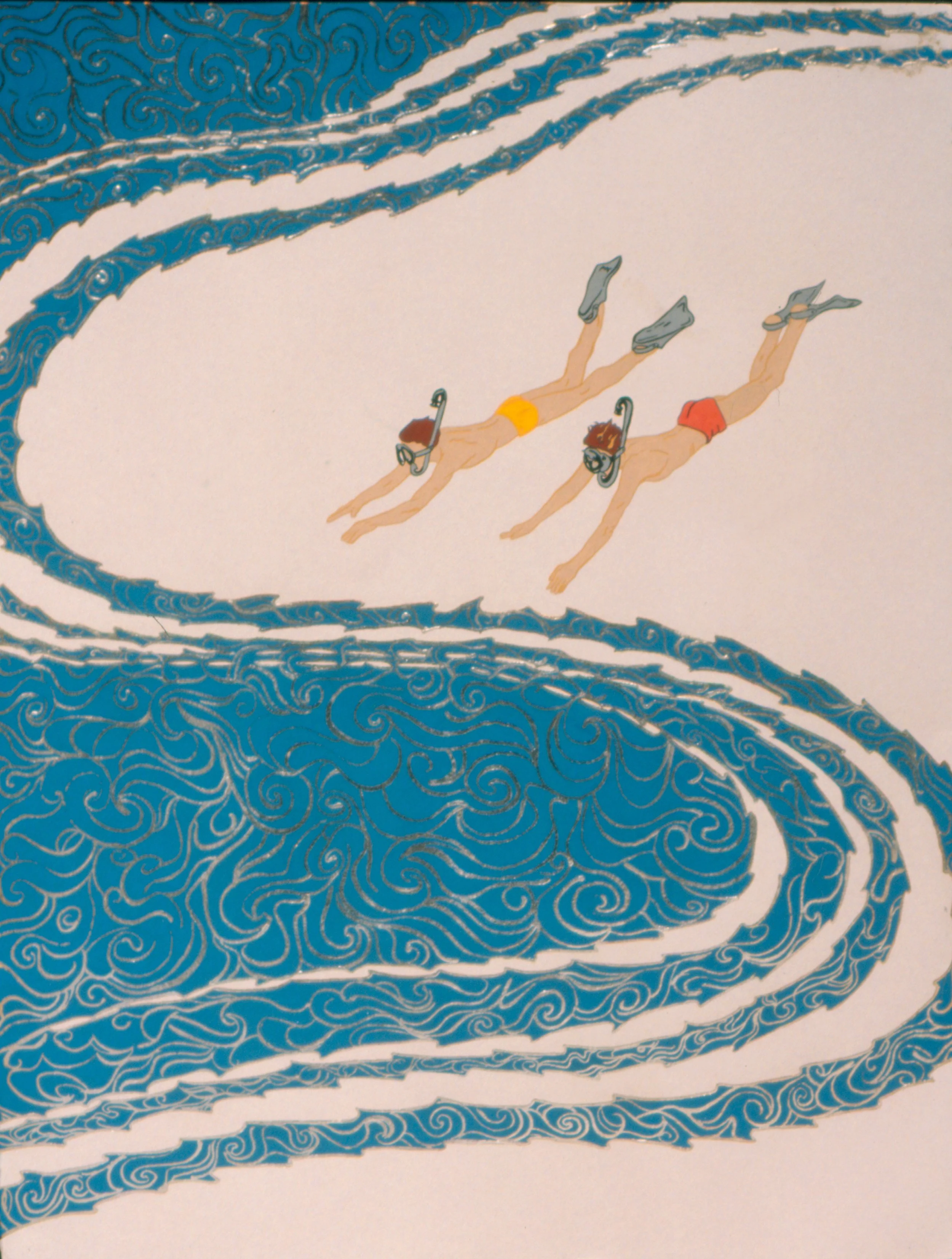 Into the Void, gouache and silver leaf on paper