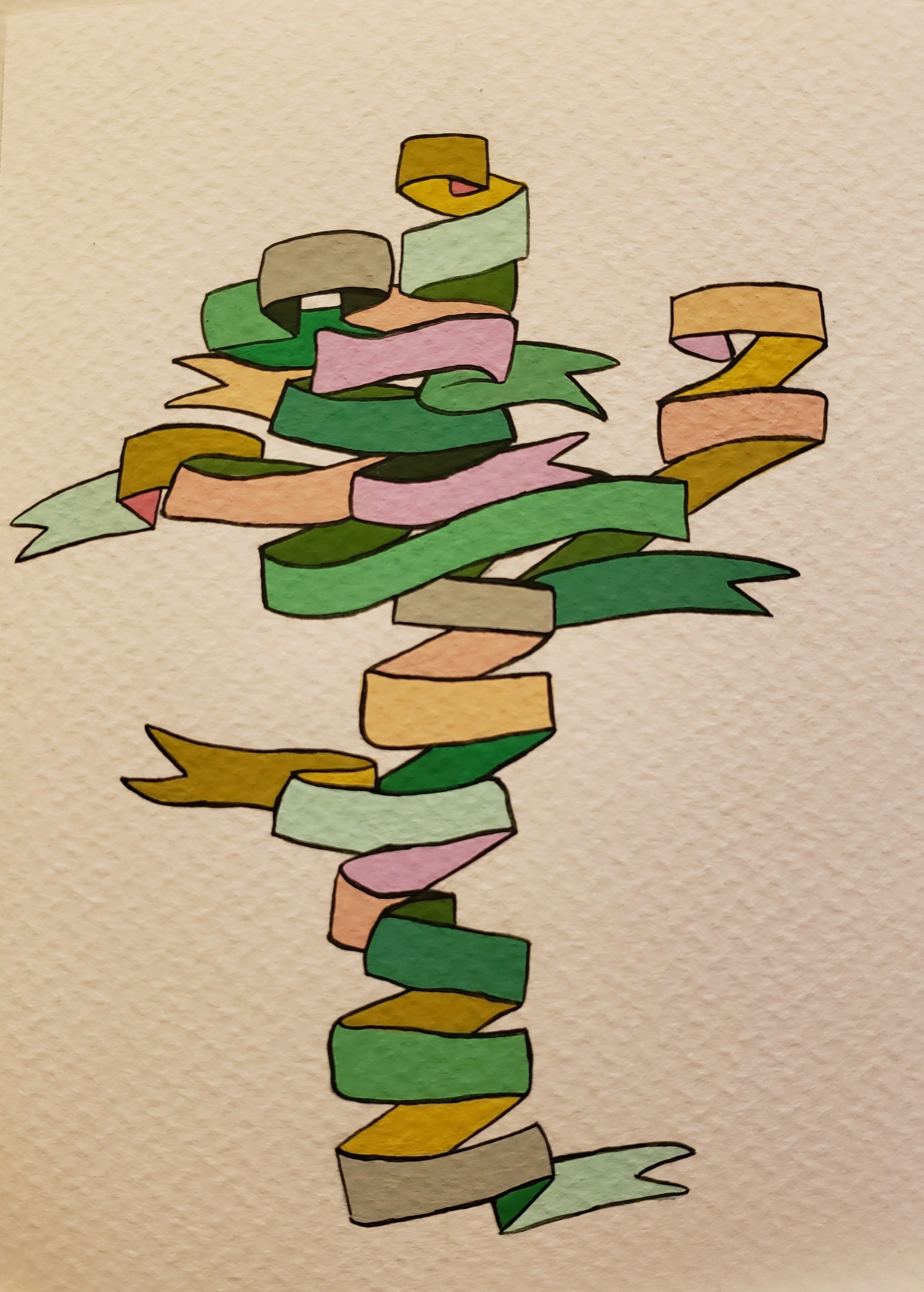 Flow II, gouache on paper, 6"x8"