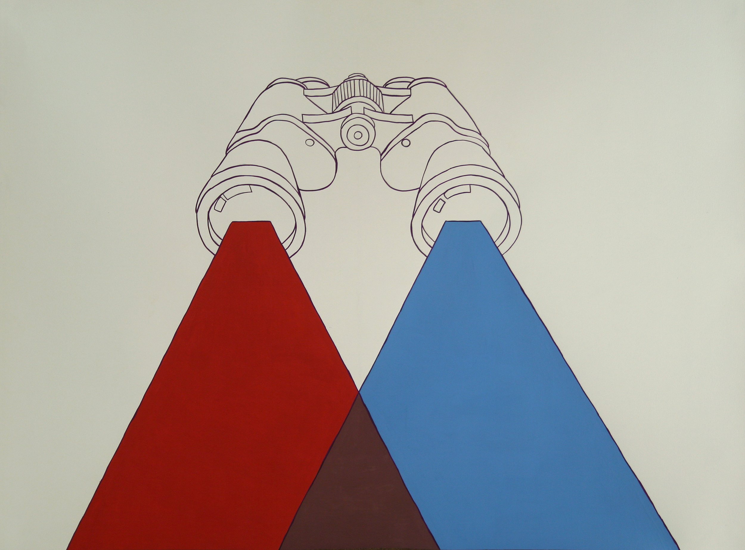 Double Vision, gouache on paper