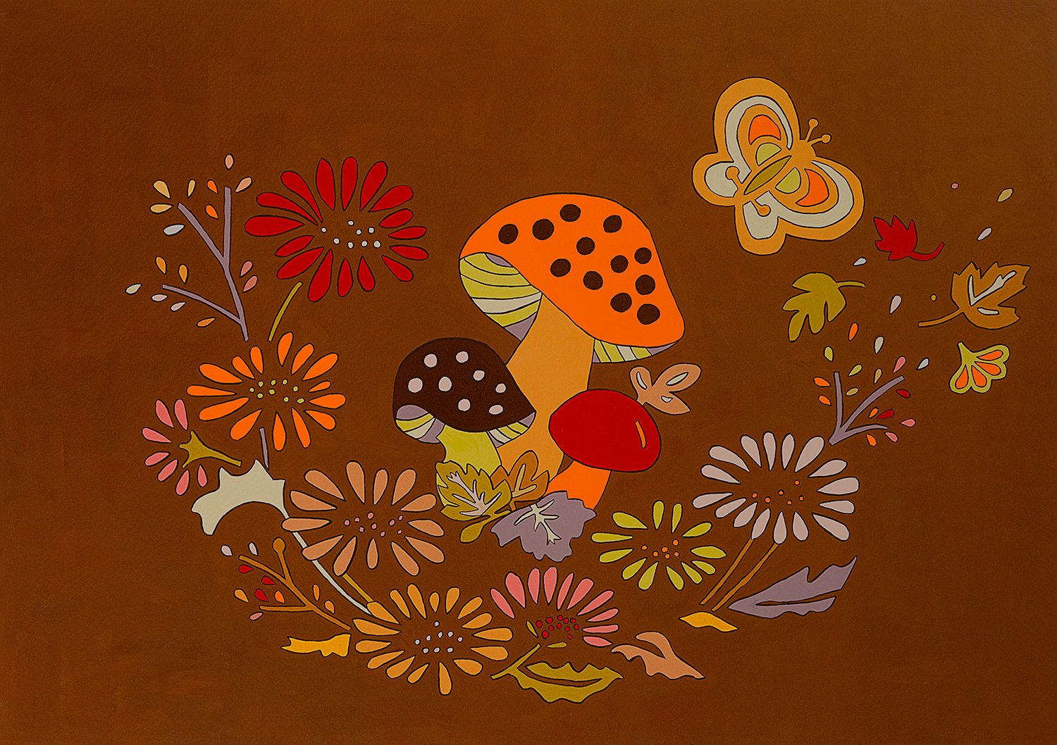 Pyrex Garden, gouache on paper, 23"x16"