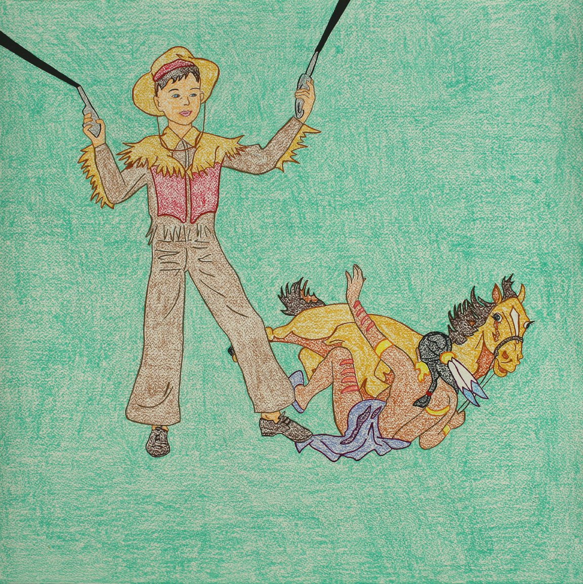 Manifest Destiny, gouache and crayon on paper