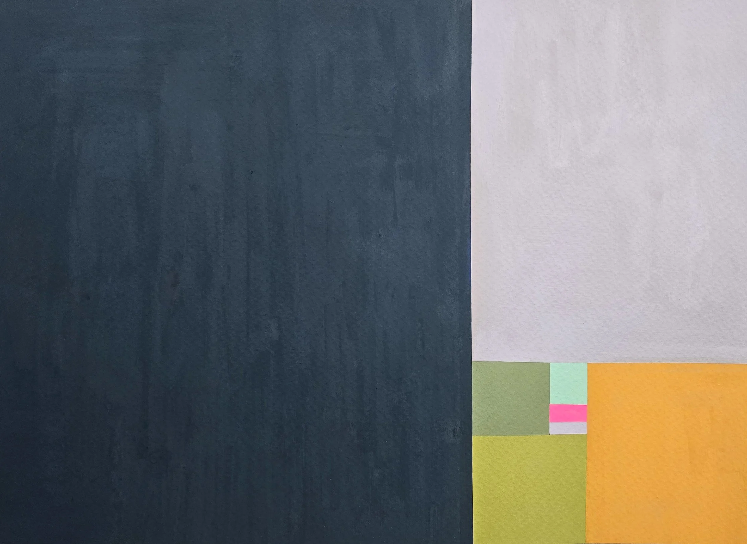 Code for Consciousness, gouache on paper, 16"x12"