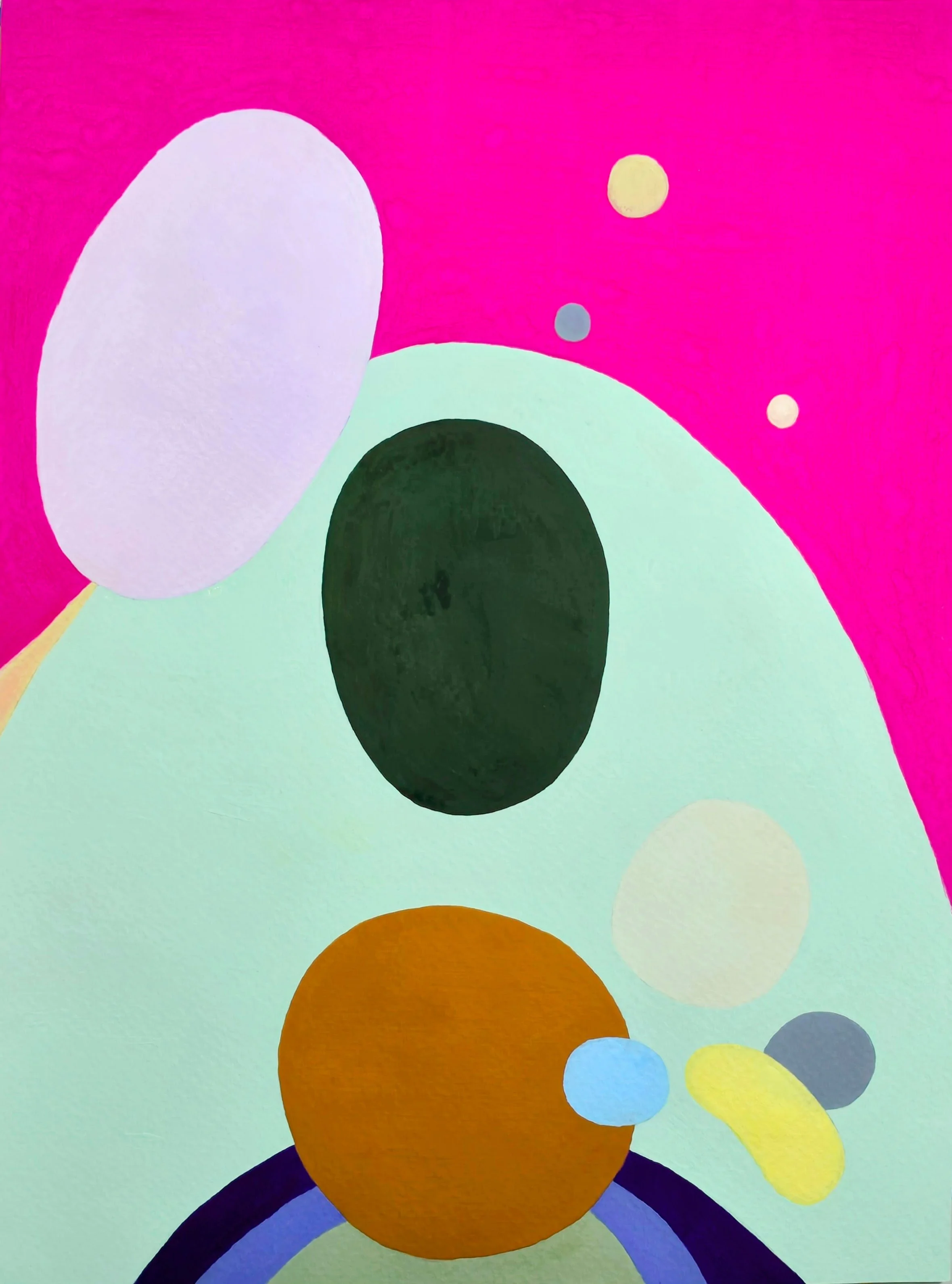 Ocellus, gouache on paper, 12"x16"