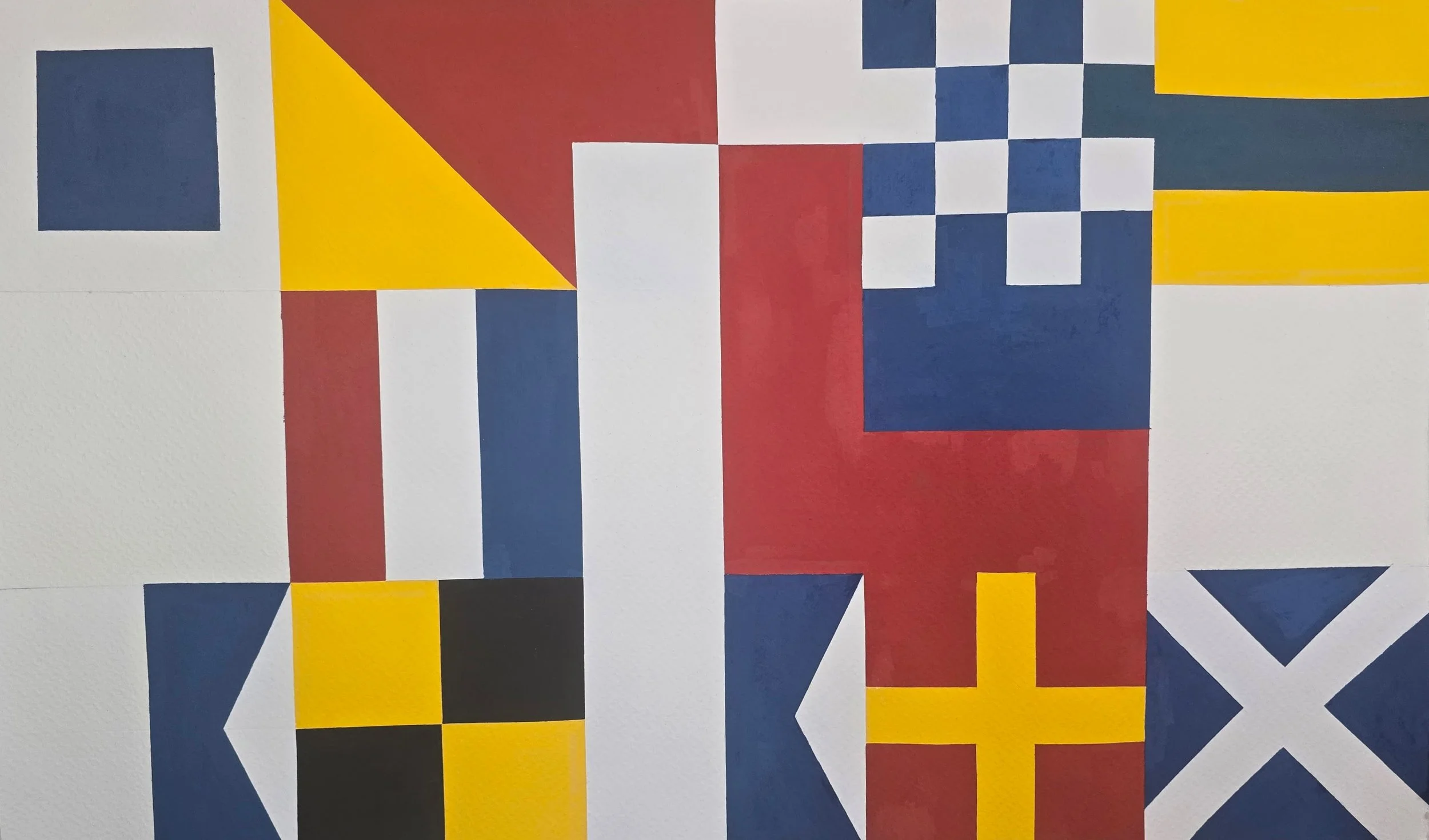 Sound the Alarm, gouache on paper, 25"x15"