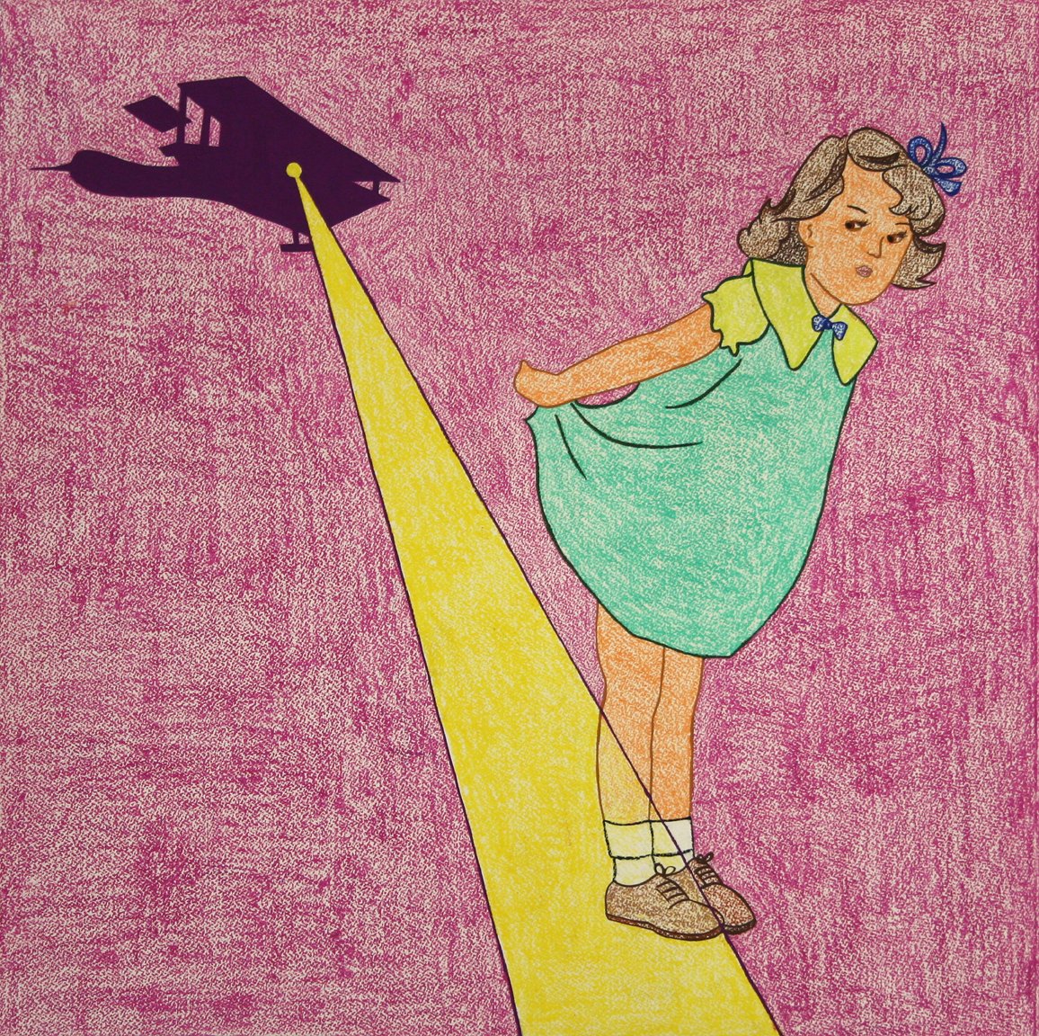 Peaceful Protest, gouache and crayon on paper