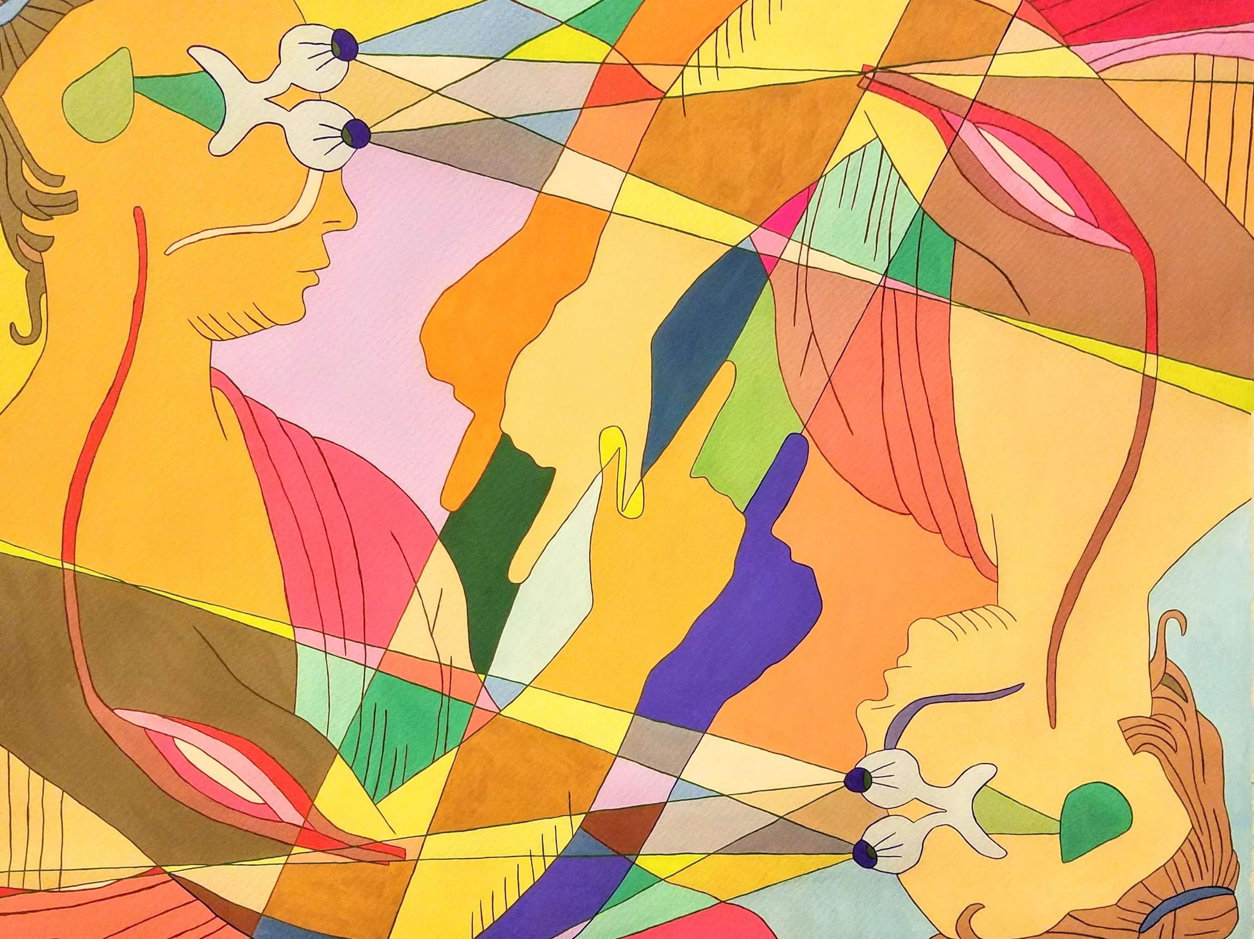 Look for the Looker, gouache on paper, 48"x32"