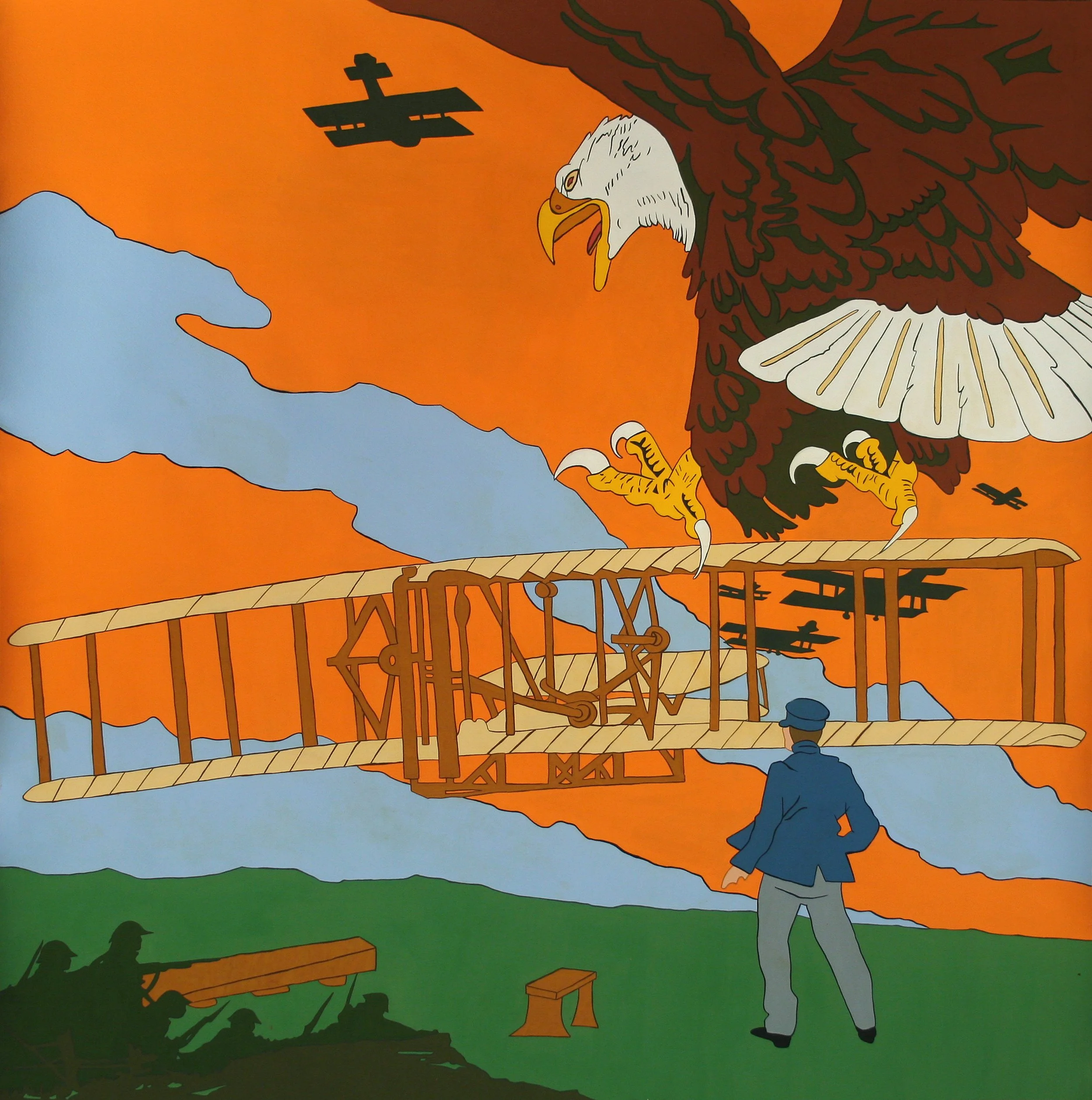 Flight Patterns, gouache on paper