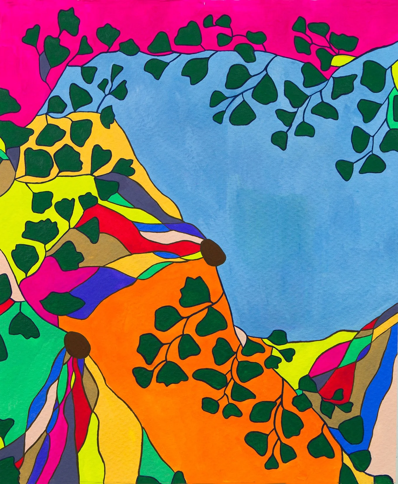 Autonomic, gouache on paper, 24"x32"