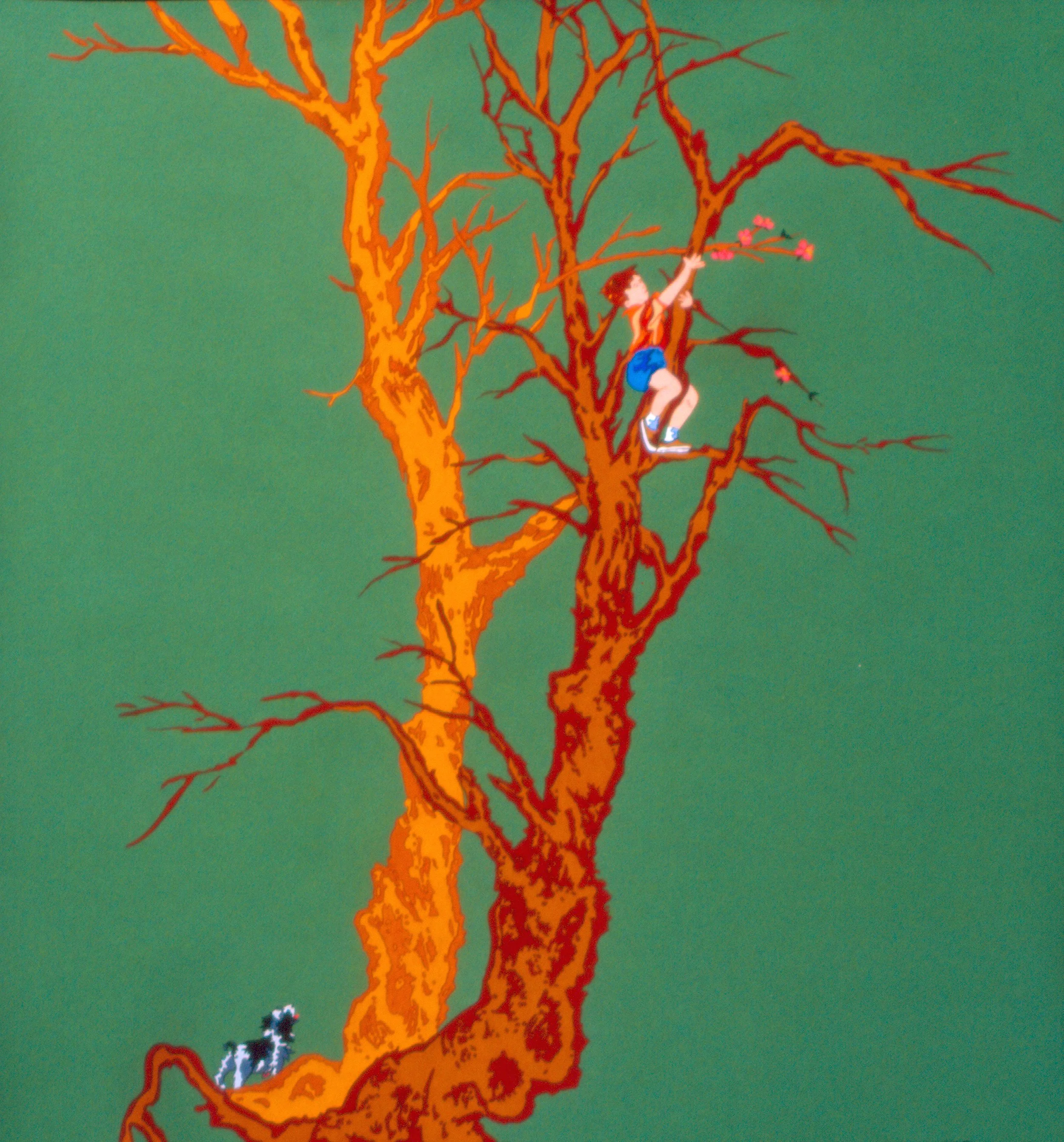 Out of Reach, gouache on paper