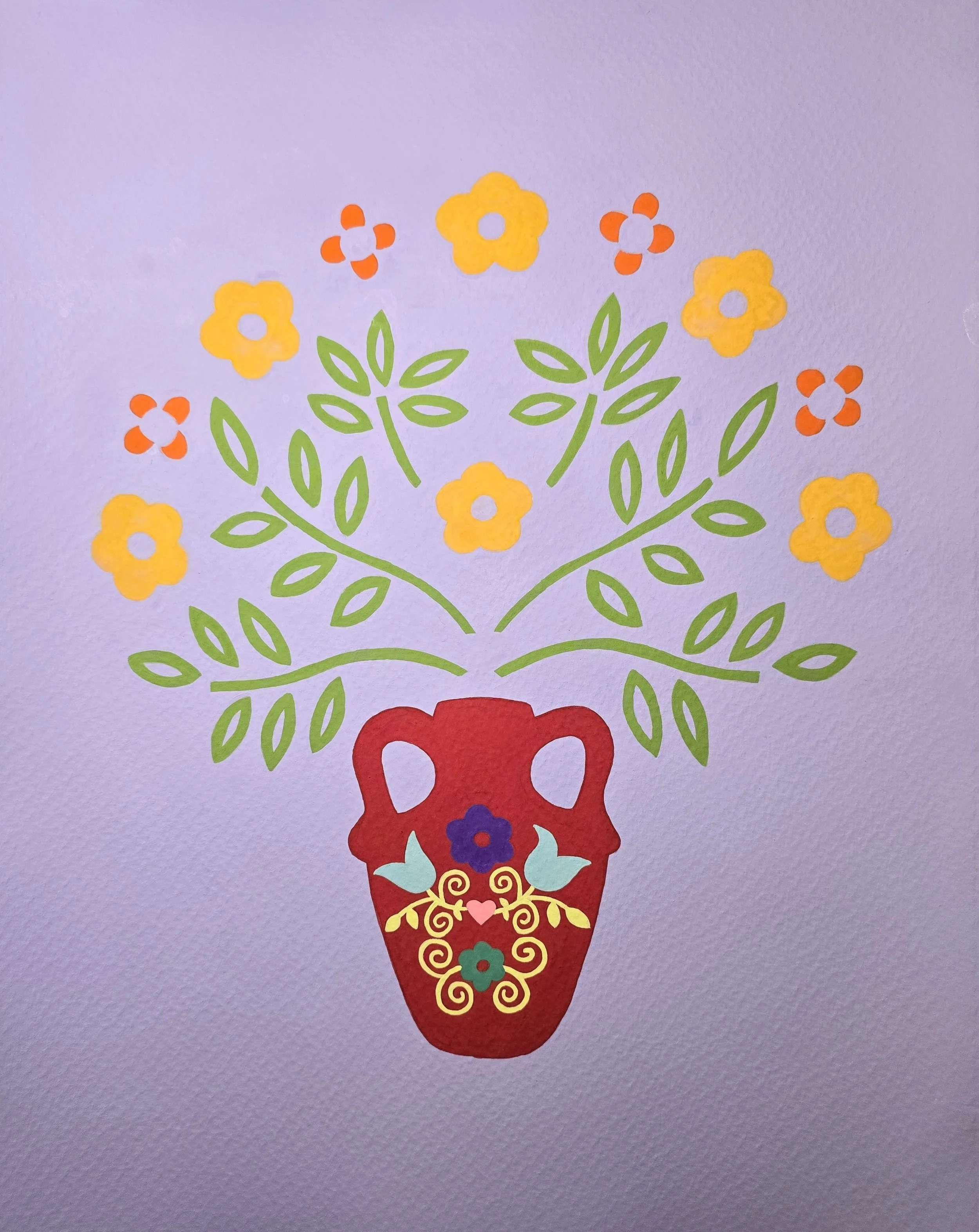 Honeydew, gouache on paper, 12"x16"