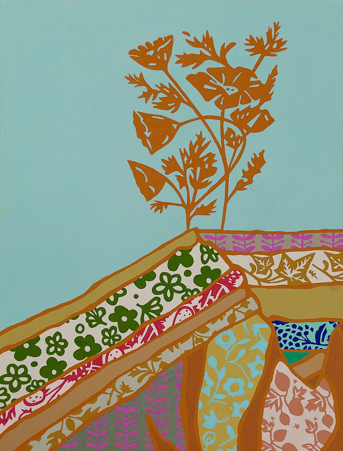 Offshoot, gouache on paper, 12"x16"