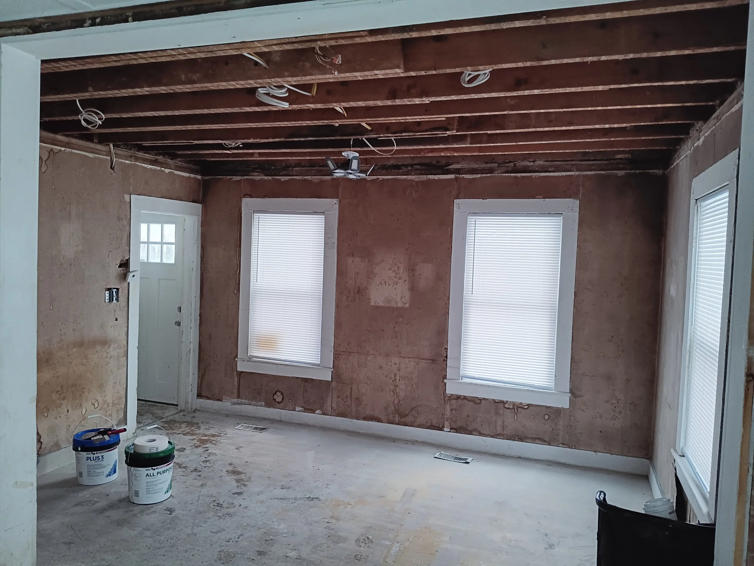 A Rental property in Glens Falls NY area, where the customer wanted the area re sheet rocked and finish taped.