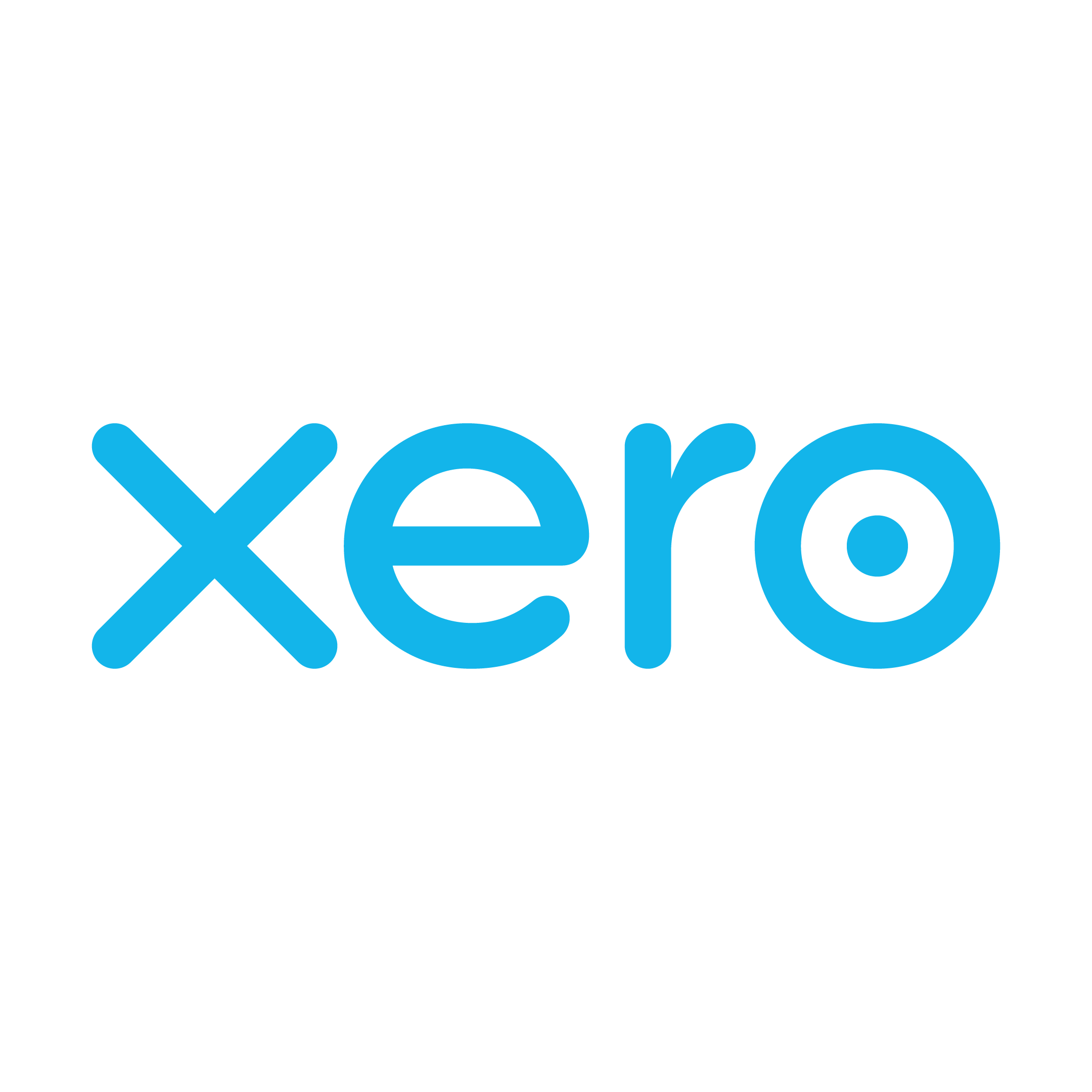 Xero accounting software logo with black background and text in blue and black.
