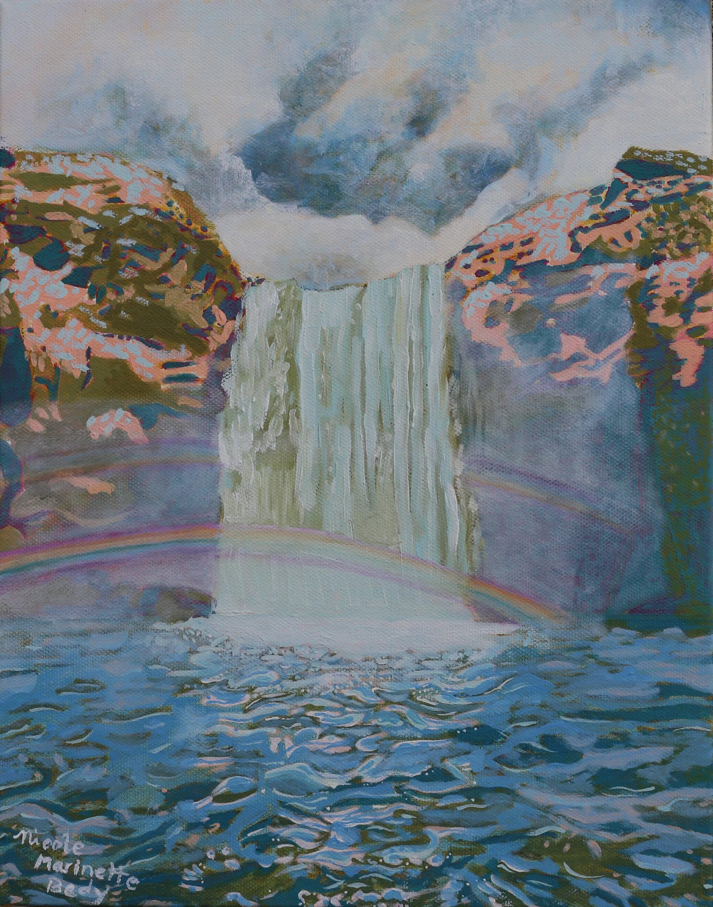 The Waterfall Original Oil Painting