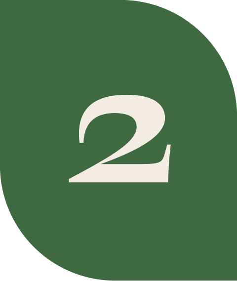 A green background with a large white number 2 inside.