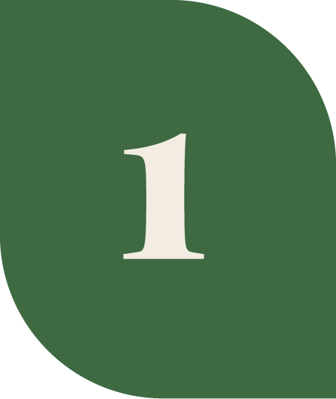 Green background with a white number '1' in the center.