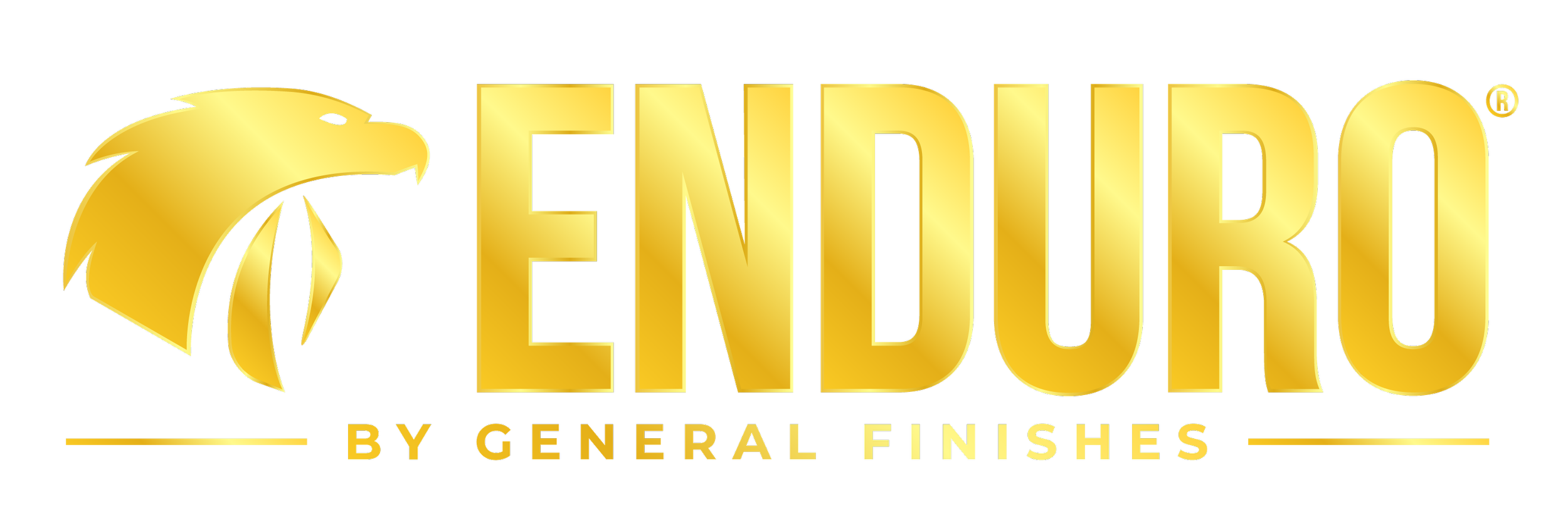 Gold logo for Enduro by General Finishes with bold golden text