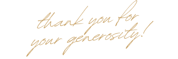 Handwritten-style text that says, 'thank you for your generosity!'