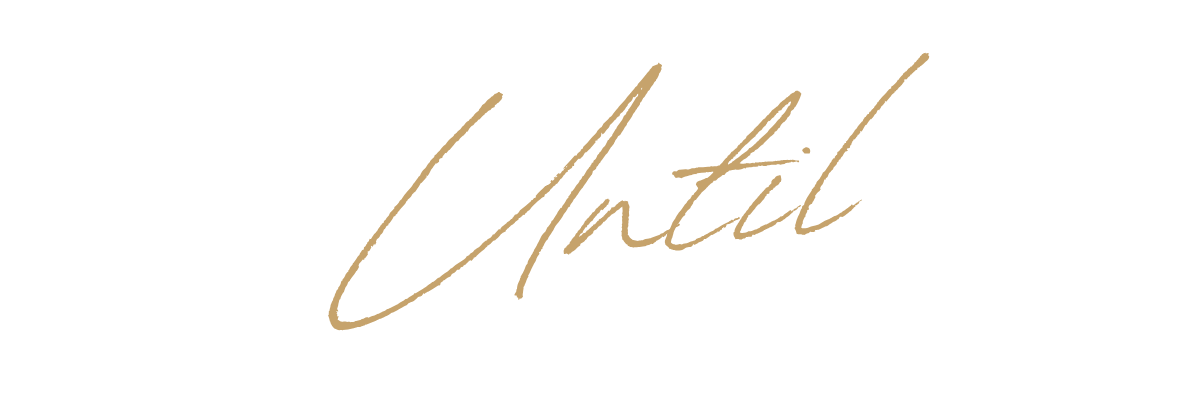 A close-up of a black box with elegant gold cursive text that reads 'Until'.