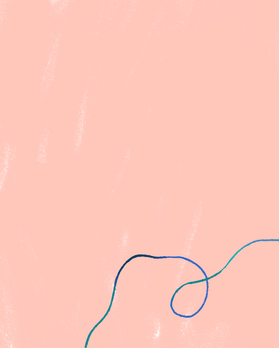 Abstract illustration of a thread looping and crossing, representing the productive friction of cross-cultural collaboration in the Changemakers Program